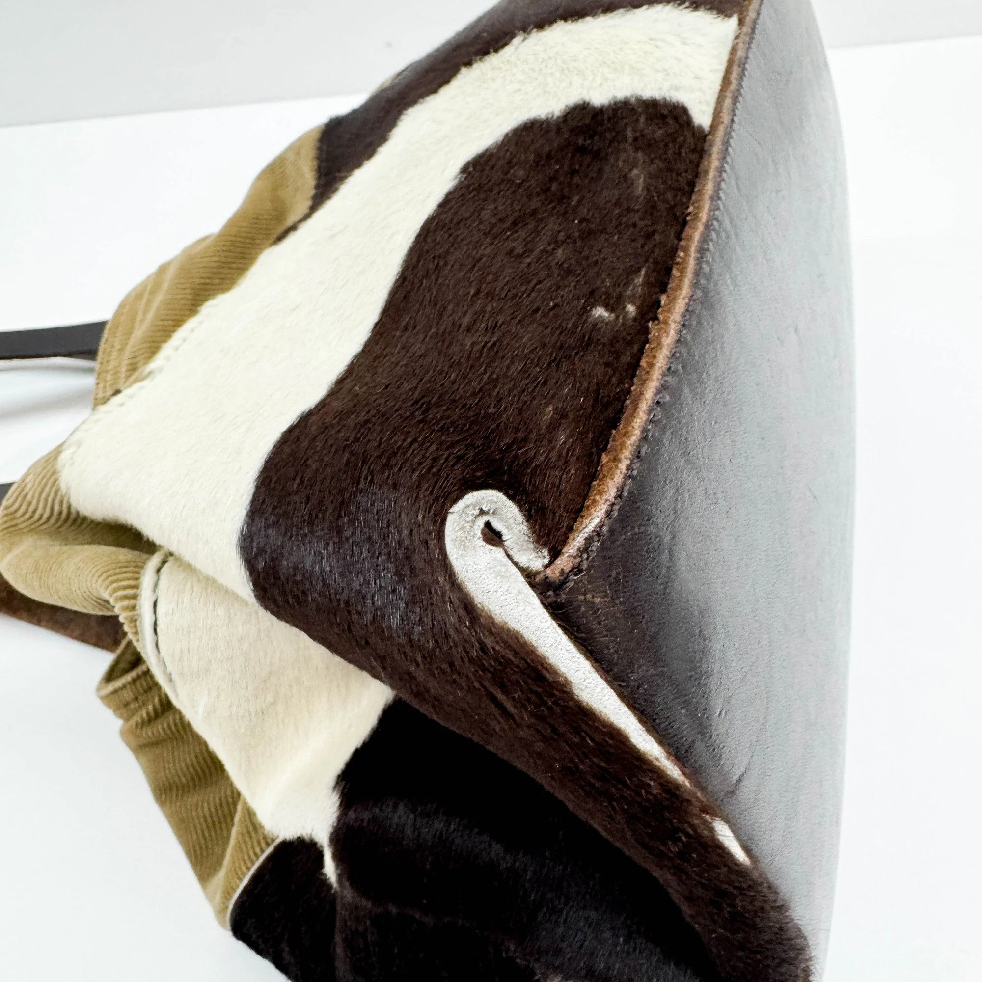 Brown Cow Print Pony Hair Shoulder Bag - Image 8