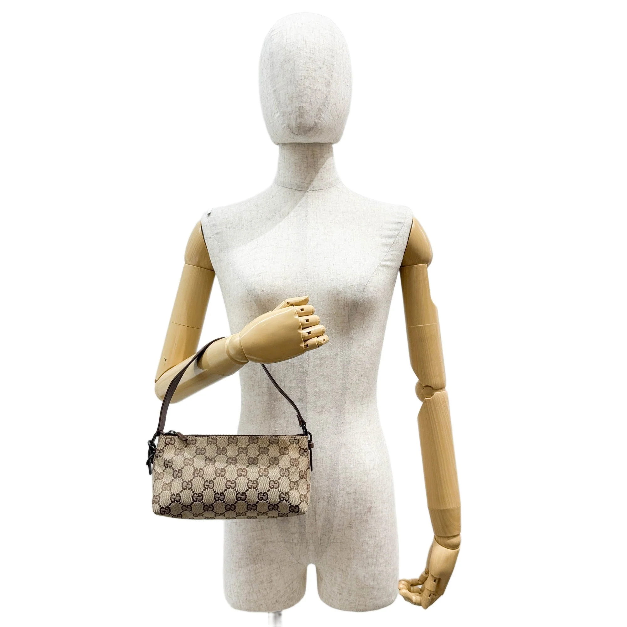Brown GG Canvas Shoulder Pochette - Image 3