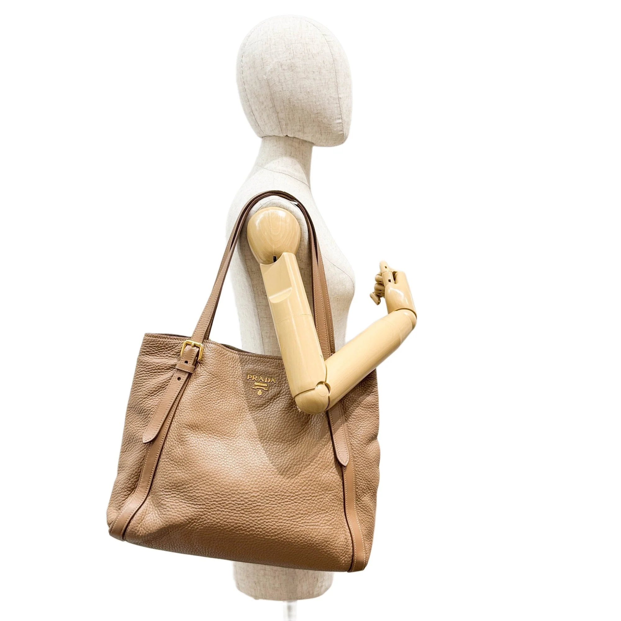 Brown Leather Shoulder Tote Bag - Image 3