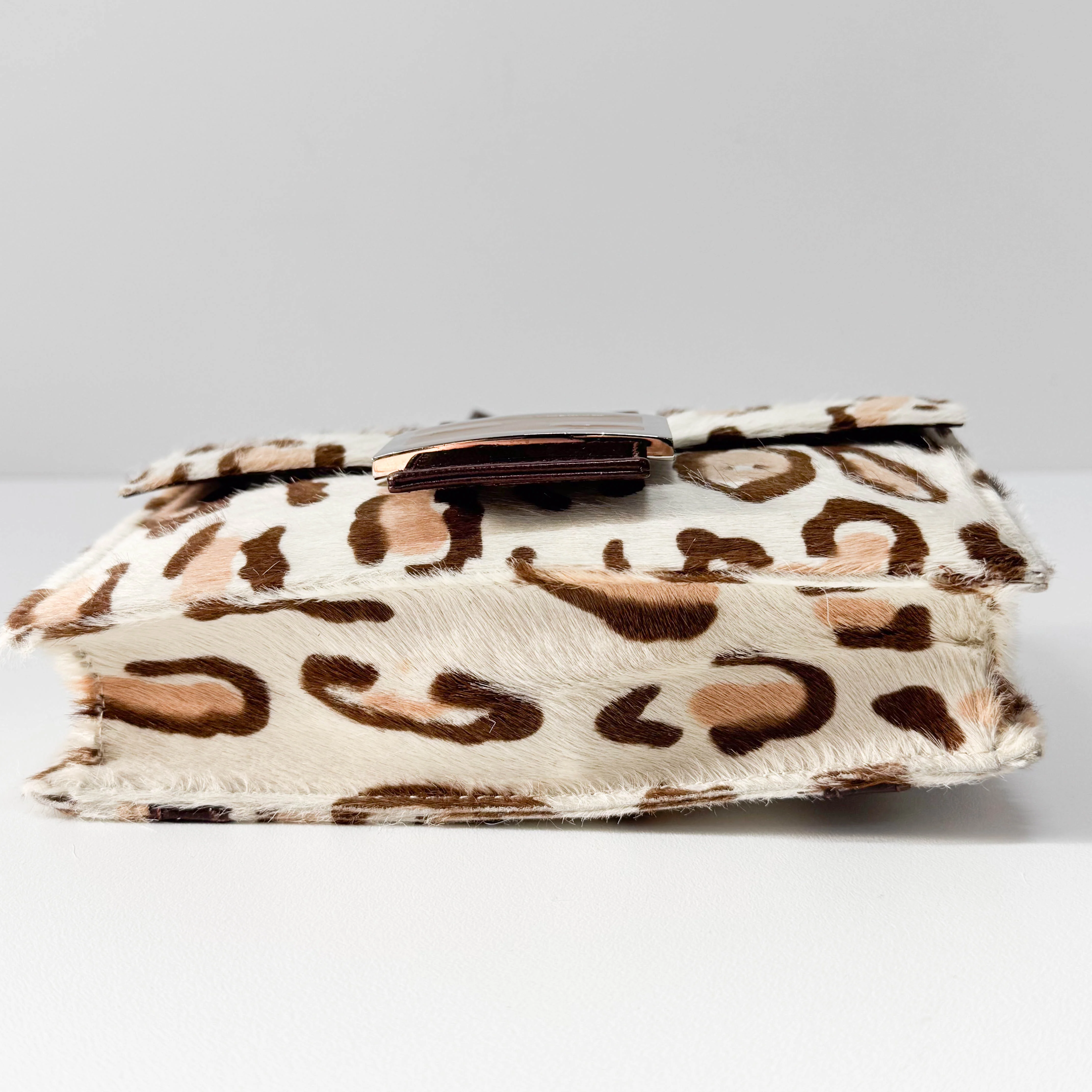 Brown Leopard Print Pony Hair Shoulder Bag - Image 6