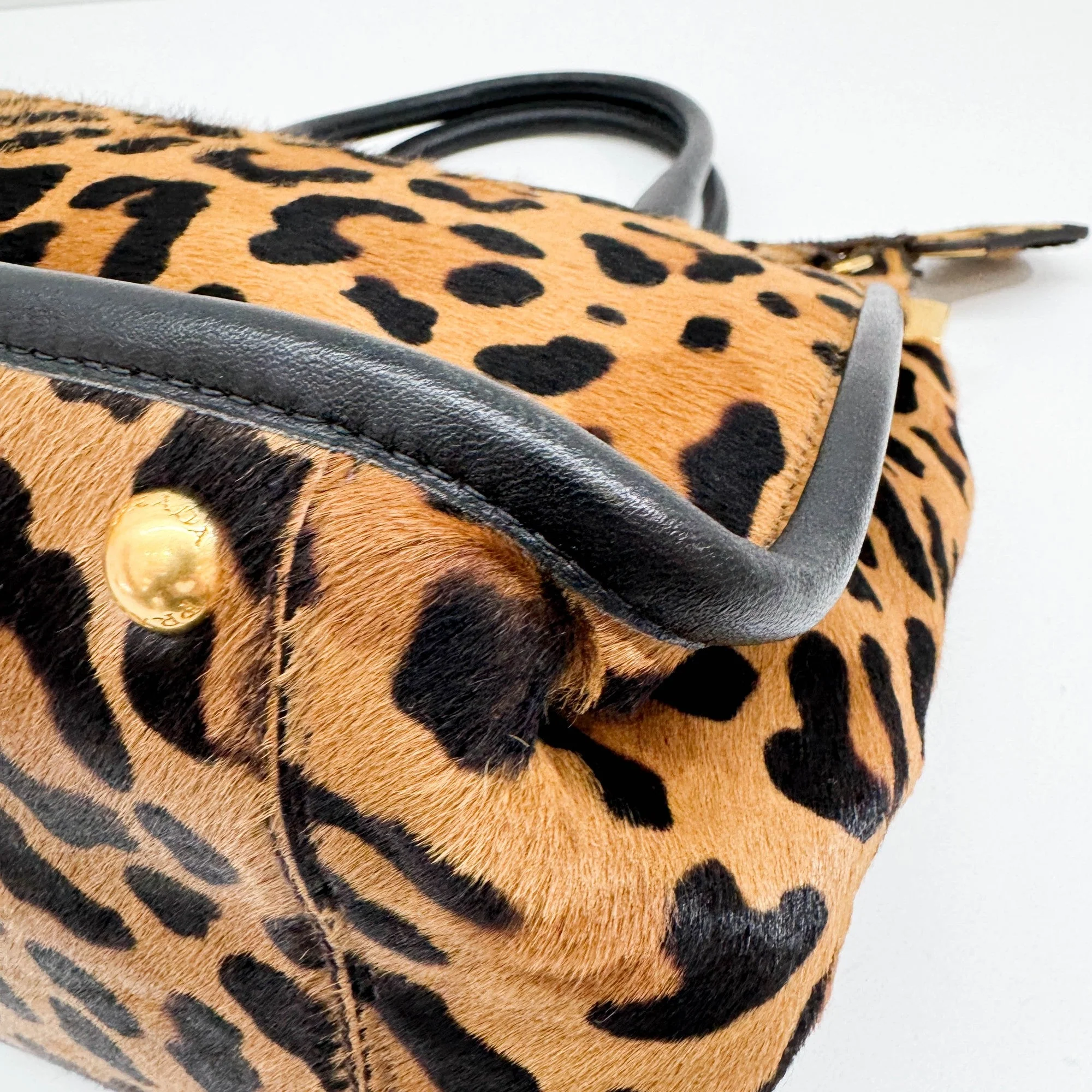 Brown Leopard Print Pony Hair Shoulder Bag - Image 9