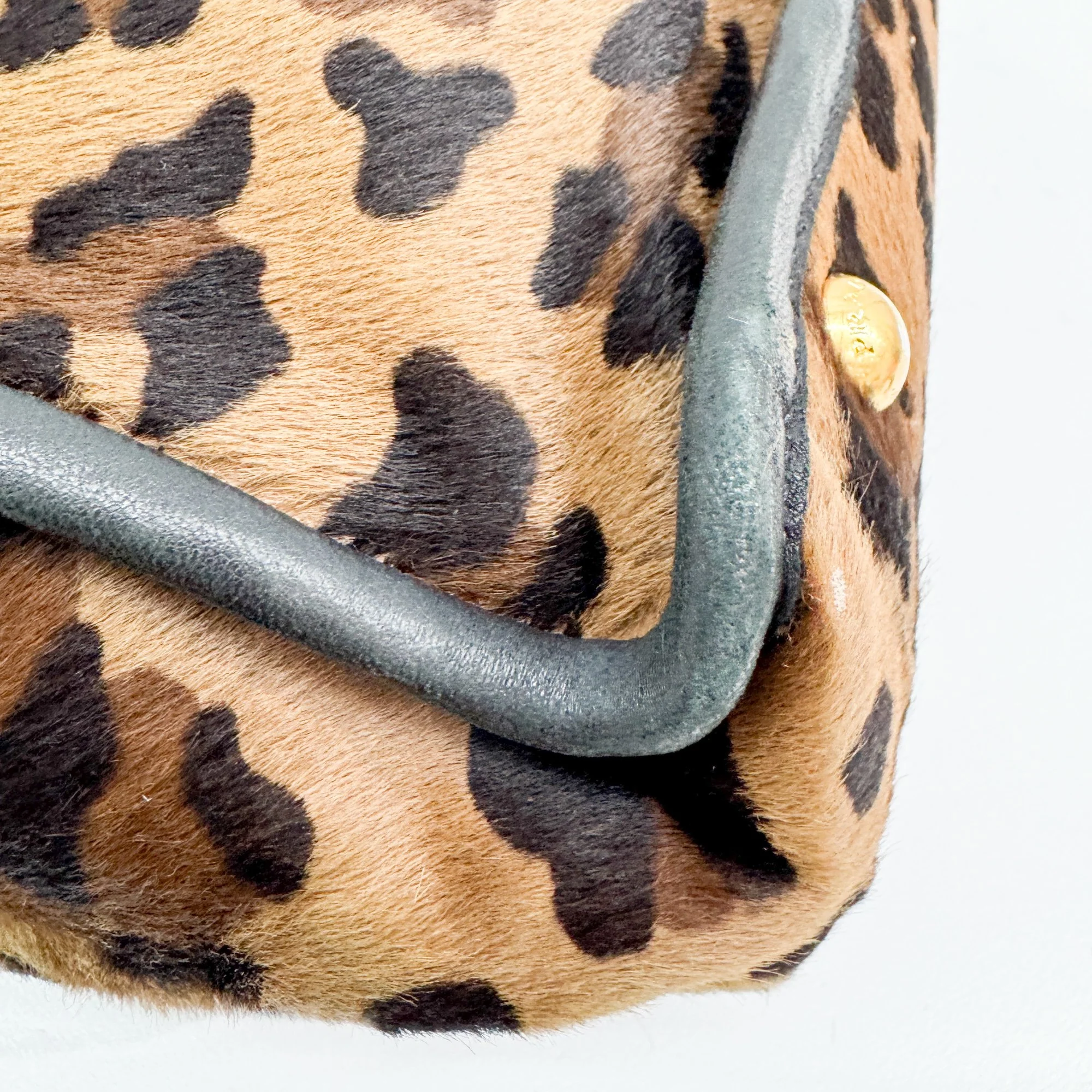 Brown Leopard Print Pony Hair Two Way Bag - Image 10