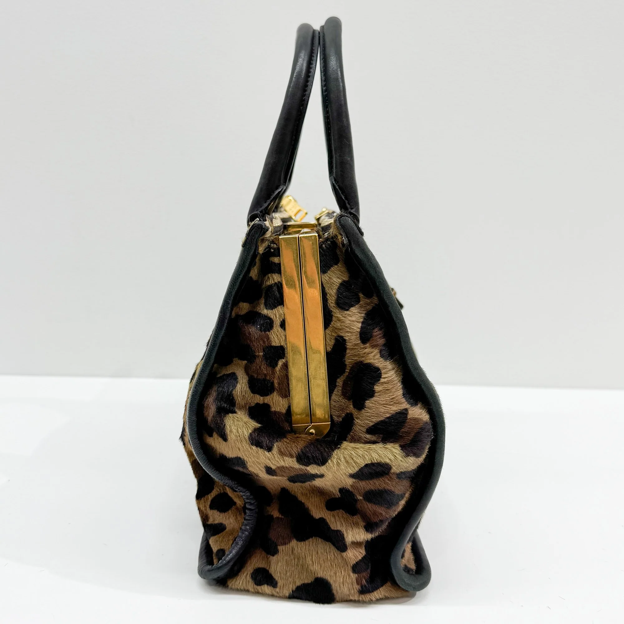 Brown Leopard Print Pony Hair Two Way Bag - Image 5