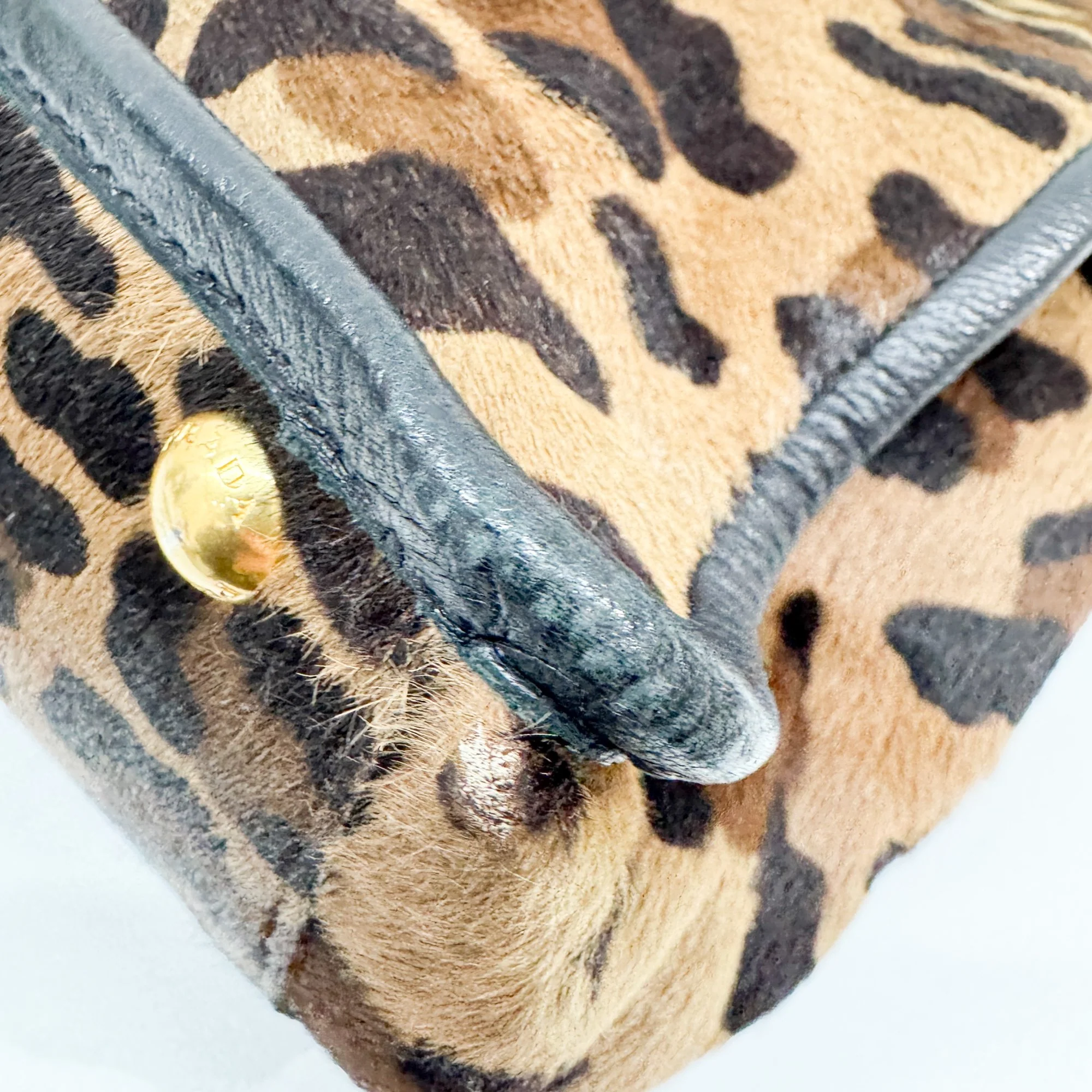 Brown Leopard Print Pony Hair Two Way Bag - Image 9