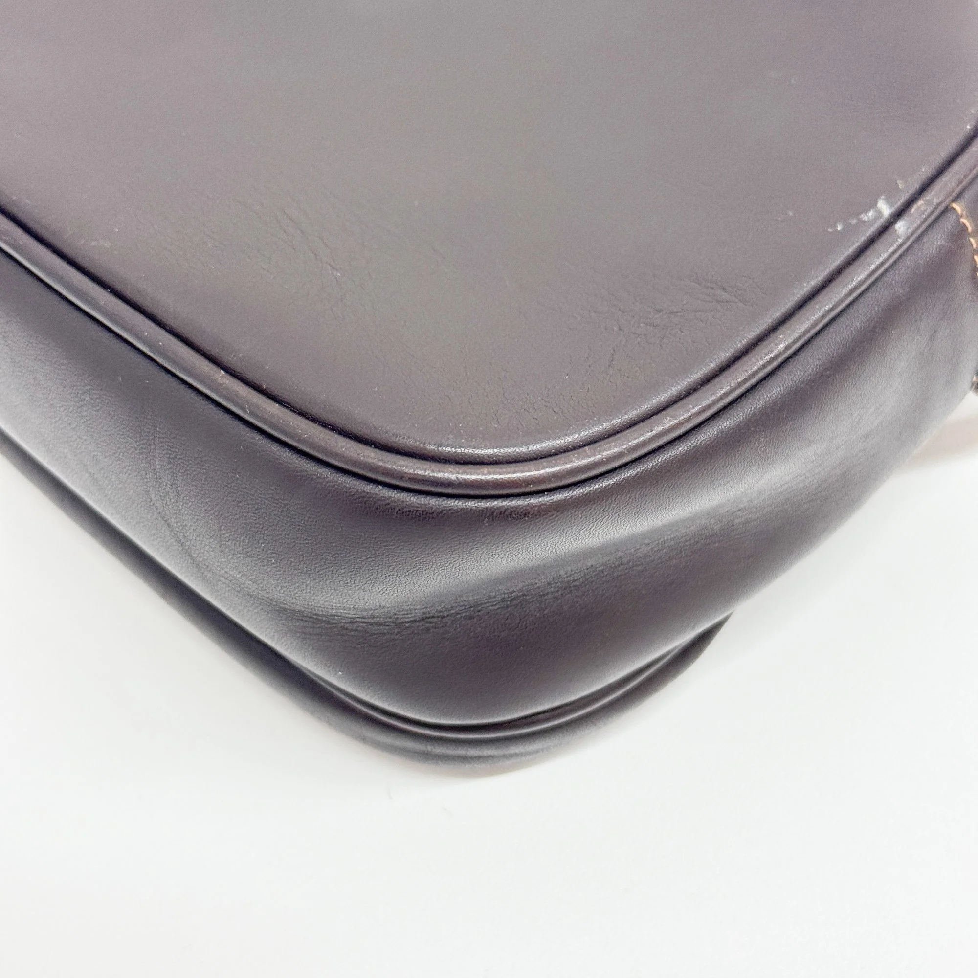 Brown Pony Hair Embossed Leather Shoulder Bag - Image 11