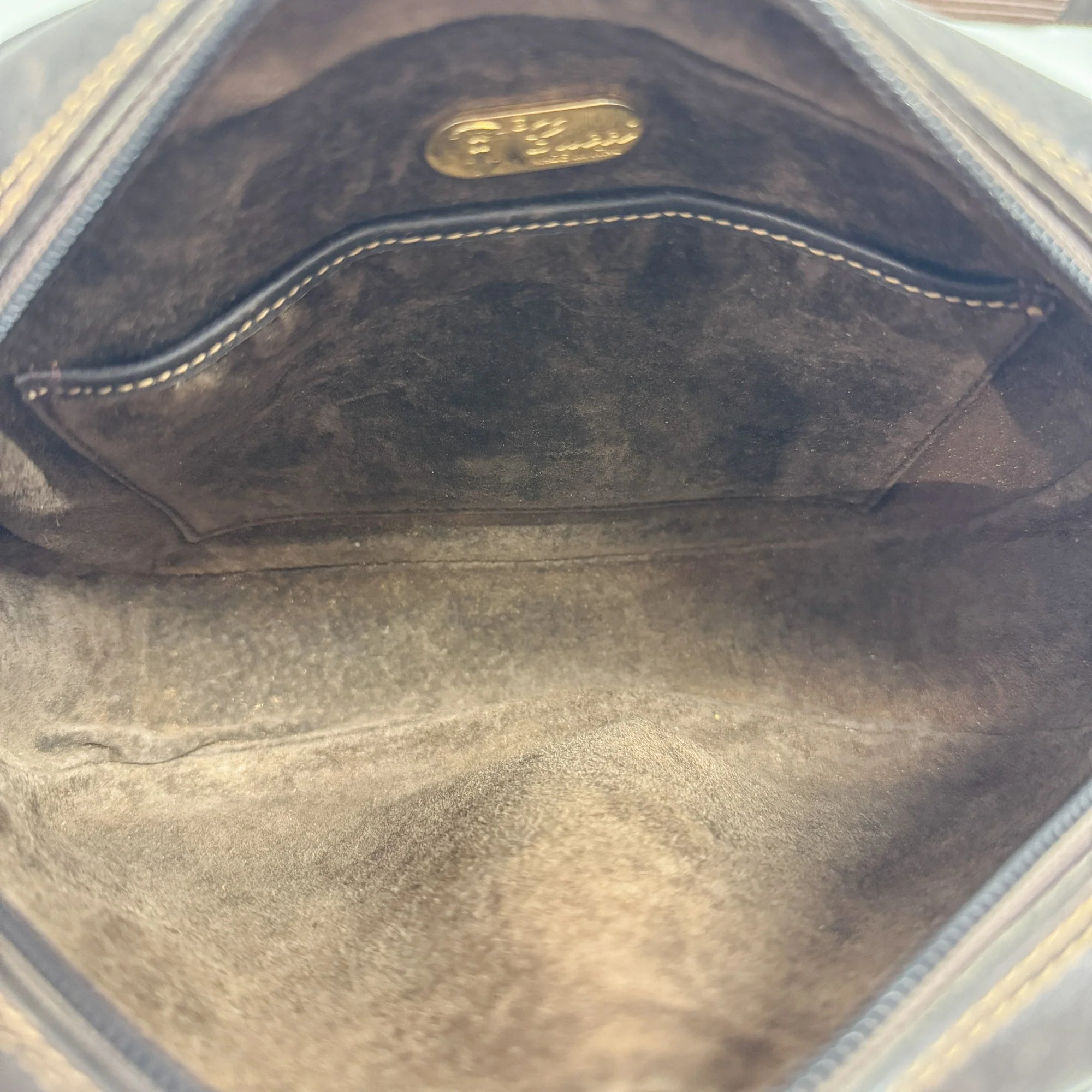 Brown Pony Hair Embossed Leather Shoulder Bag - Image 12