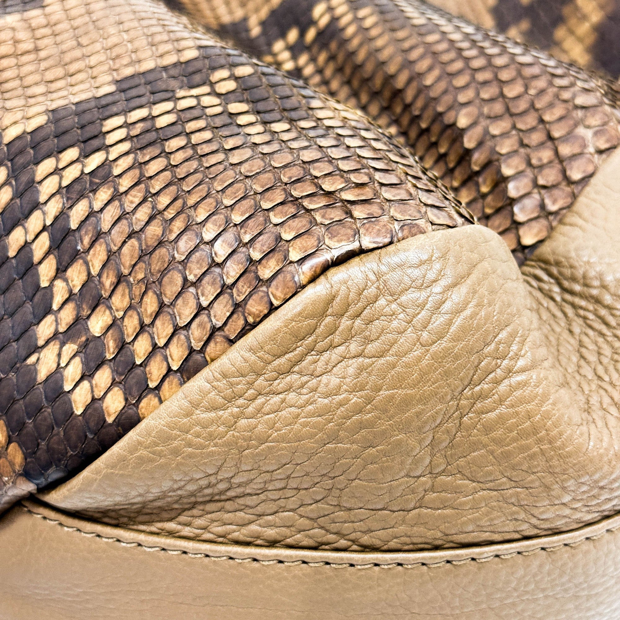 Brown Python and Leather Hobo Bag - Image 12