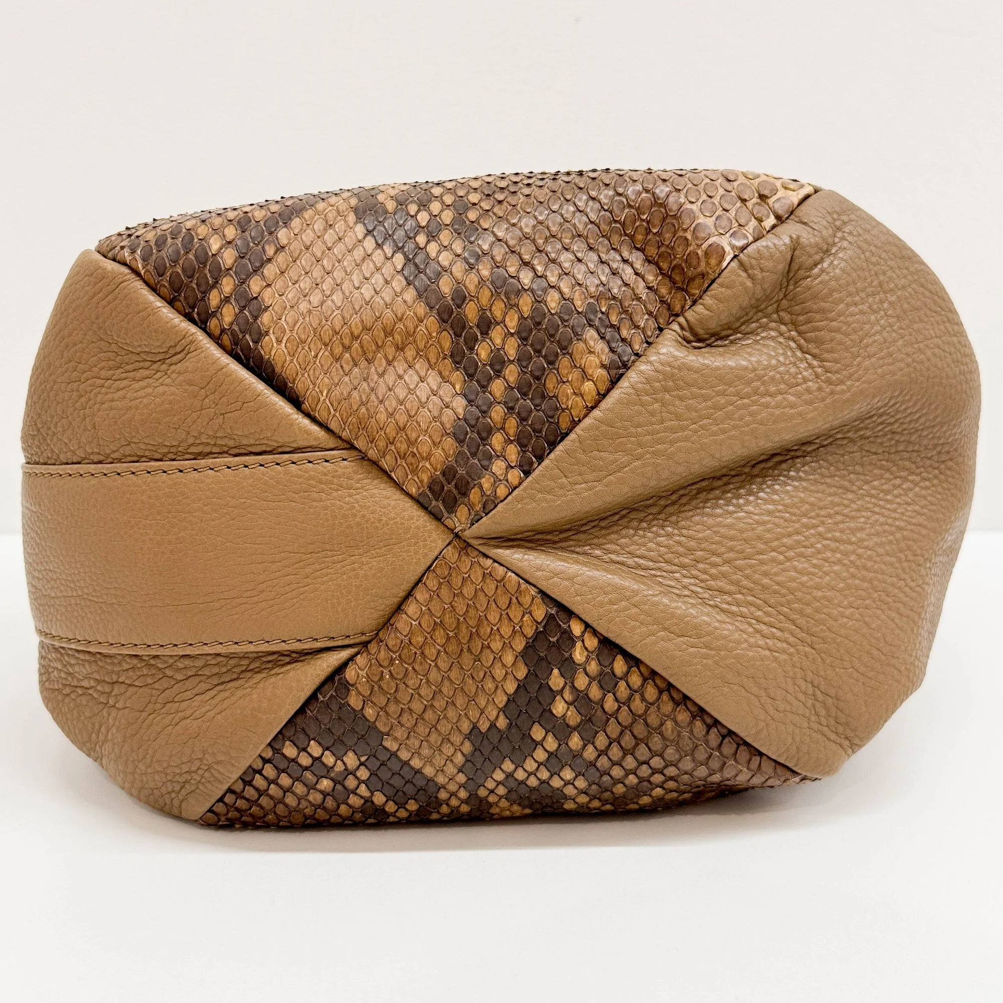 Brown Python and Leather Hobo Bag - Image 8