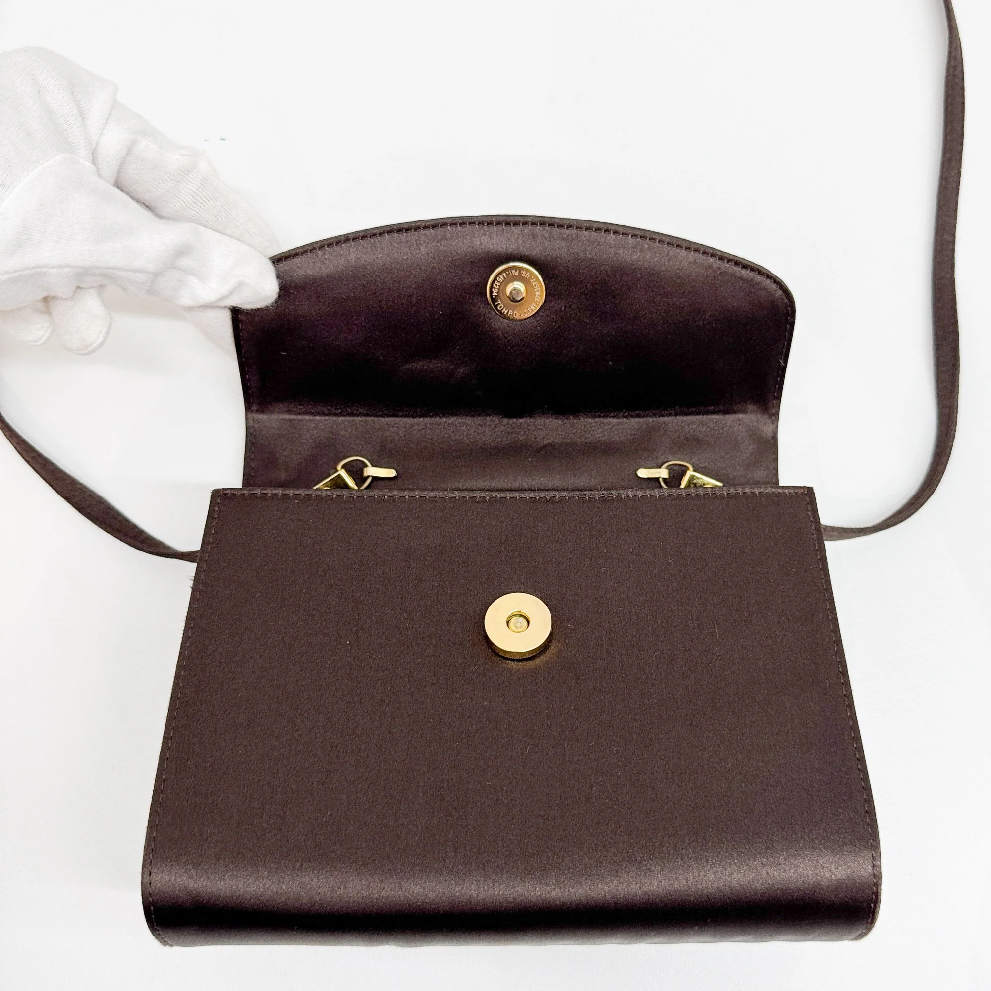 Brown Satin Shoulder Bag - Image 14