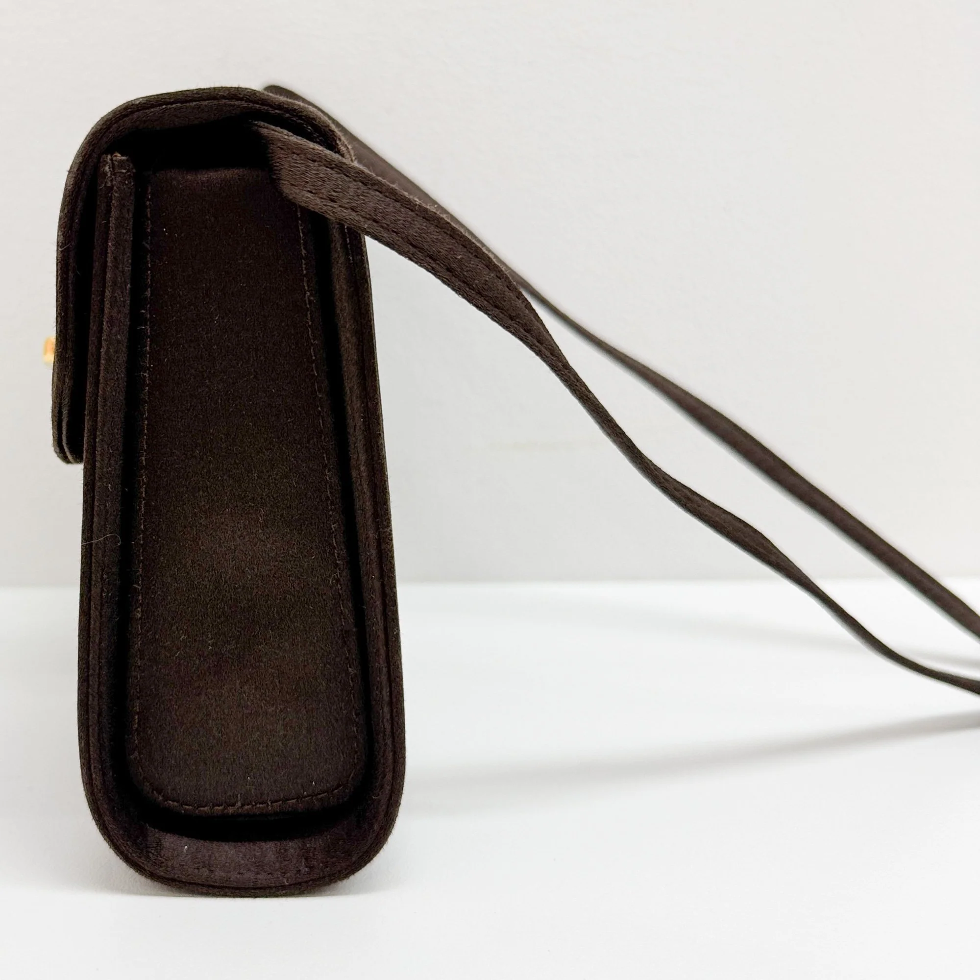Brown Satin Shoulder Bag - Image 4