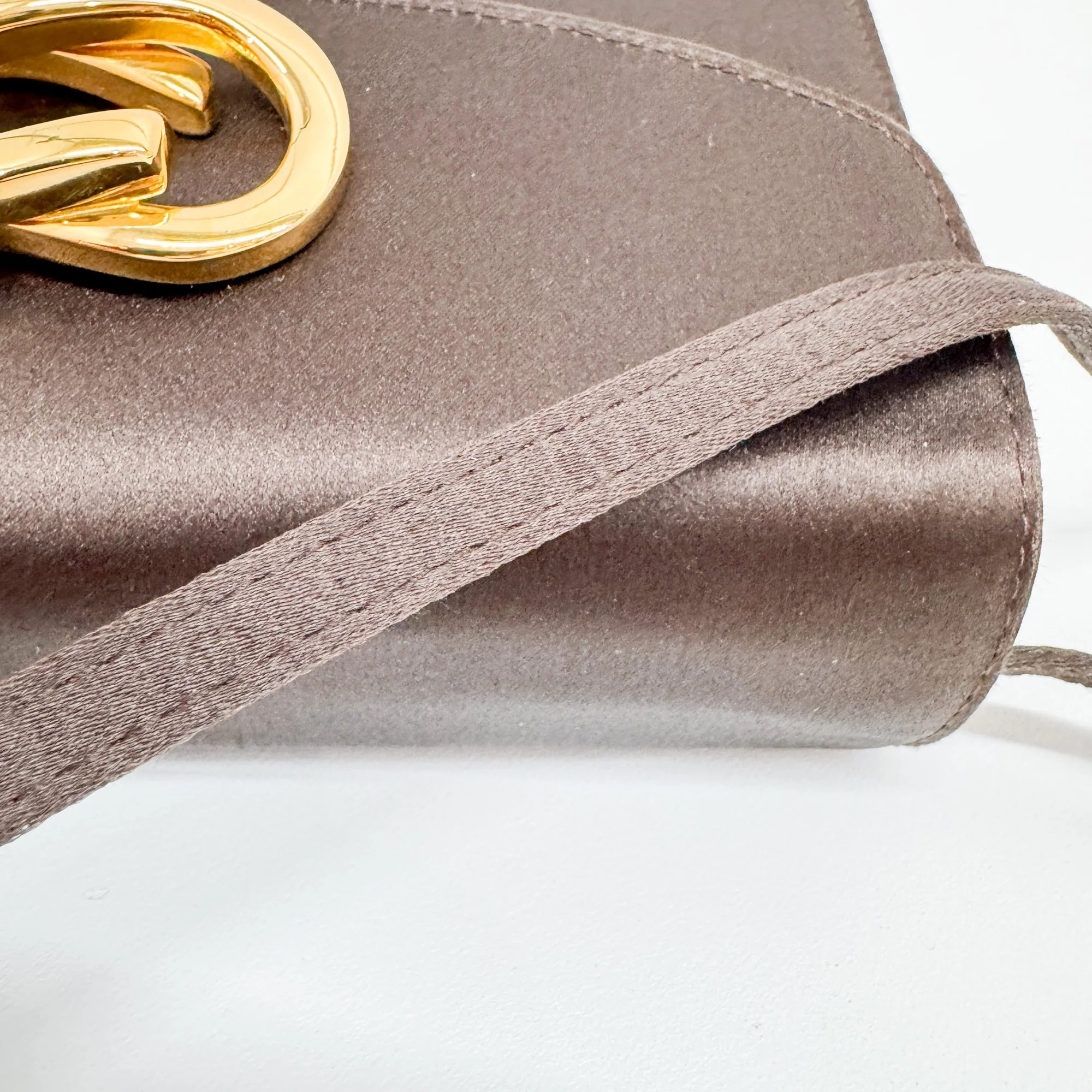 Brown Satin Shoulder Bag - Image 8