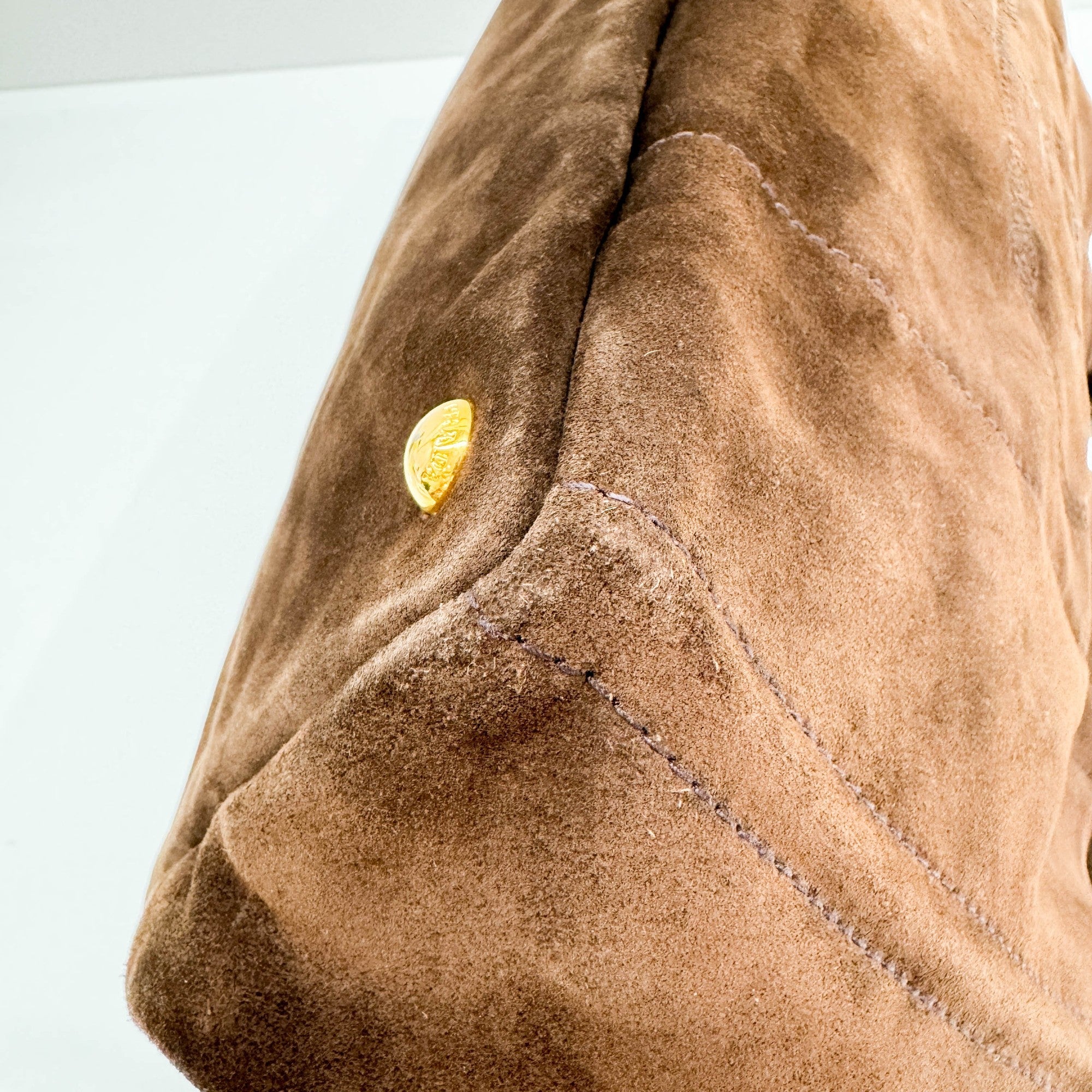 Brown Suede Hand Tote Bag - Image 10