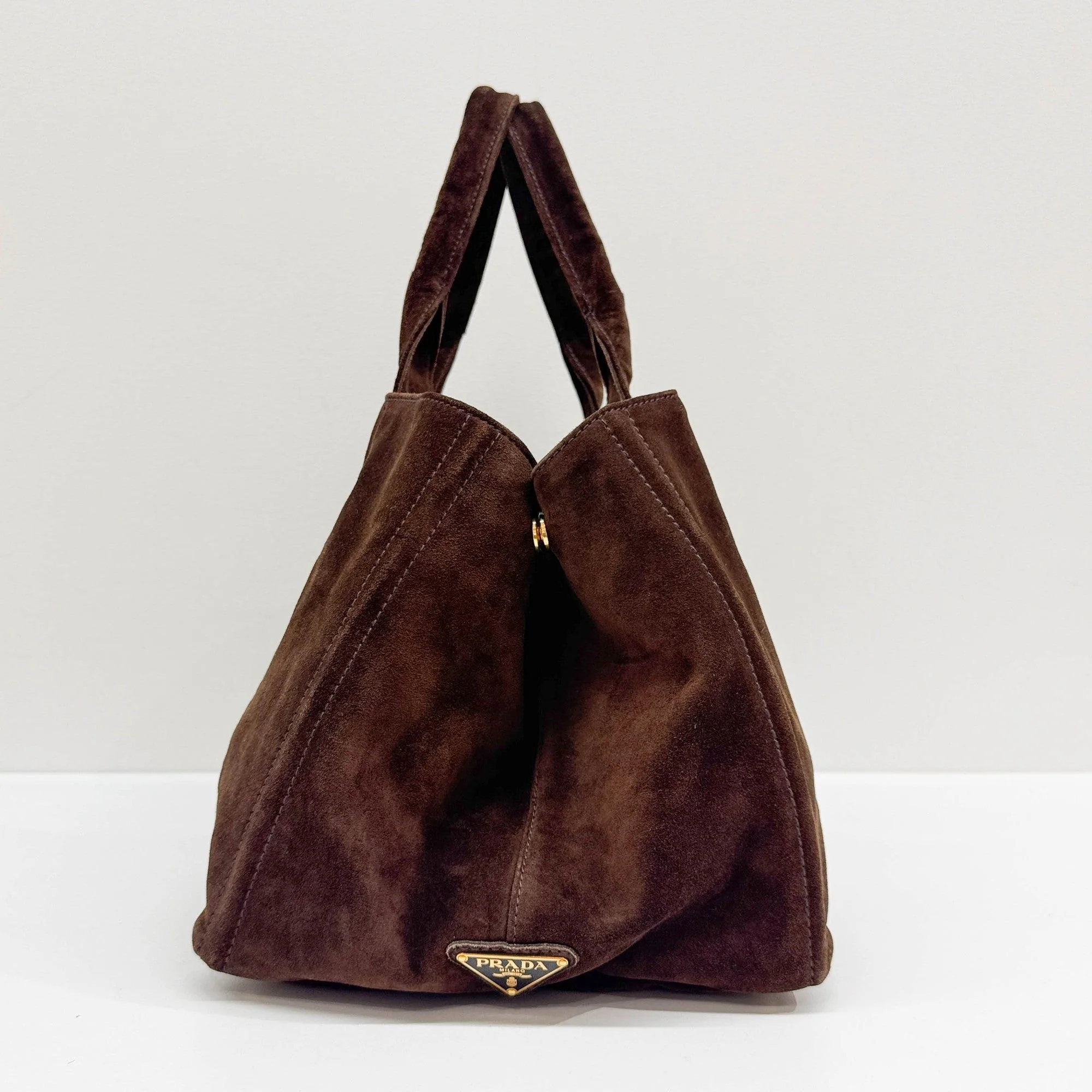 Brown Suede Hand Tote Bag - Image 5