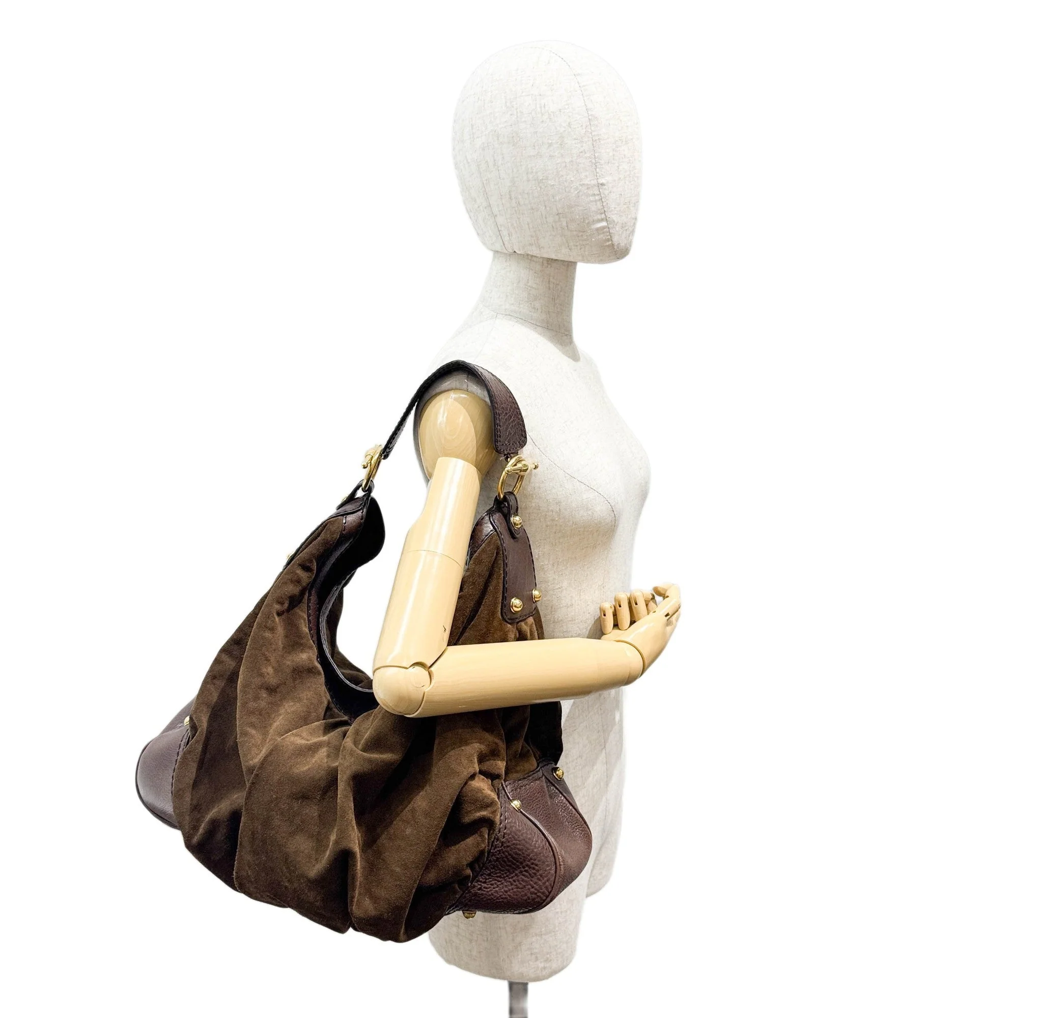 Brown Suede Hobo Bag - Image 3