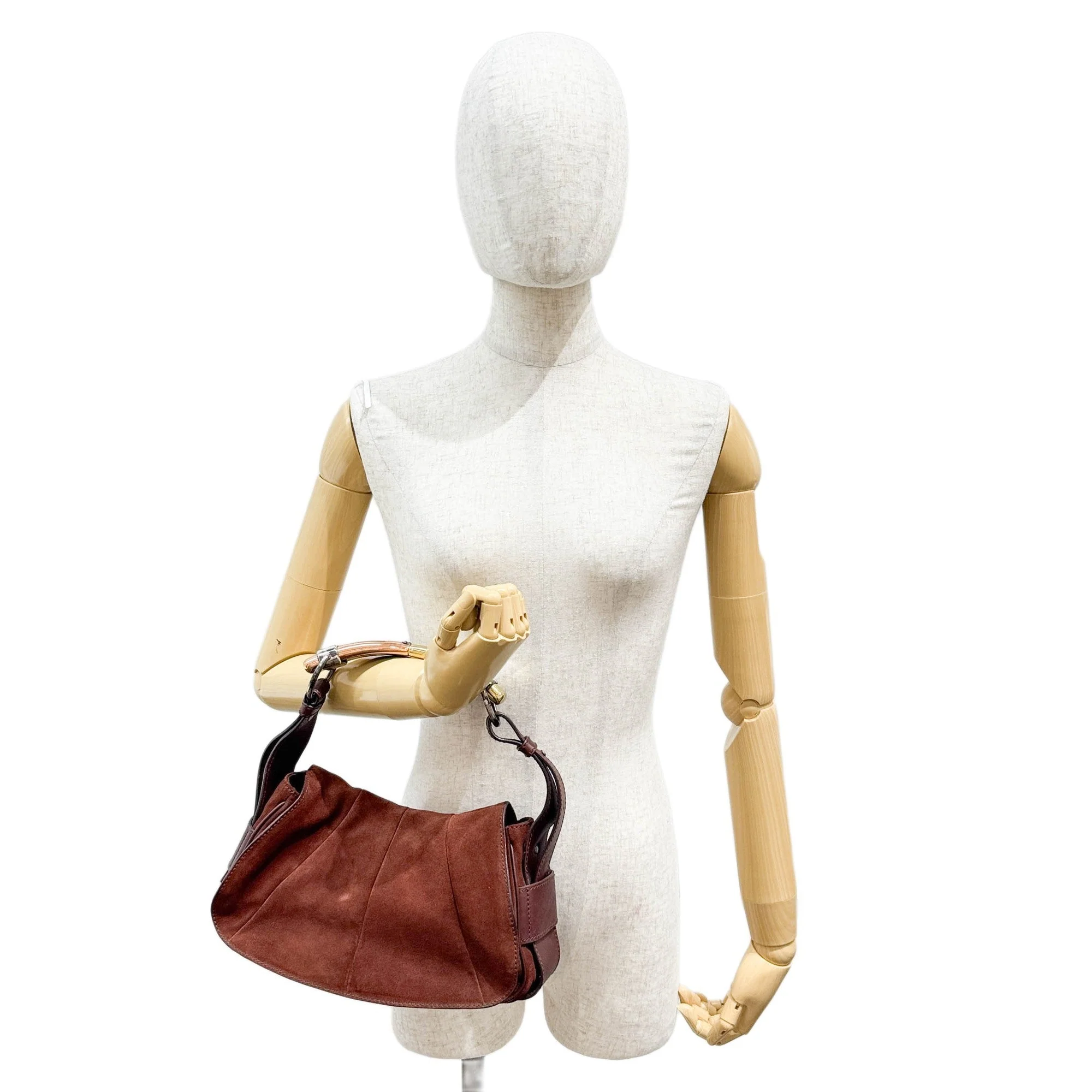 Brown Suede Shoulder Bag - Image 3
