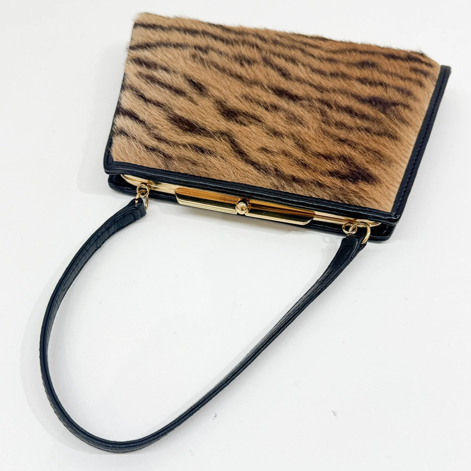 Brown Tiger Print Fur Hand Bag - Image 6