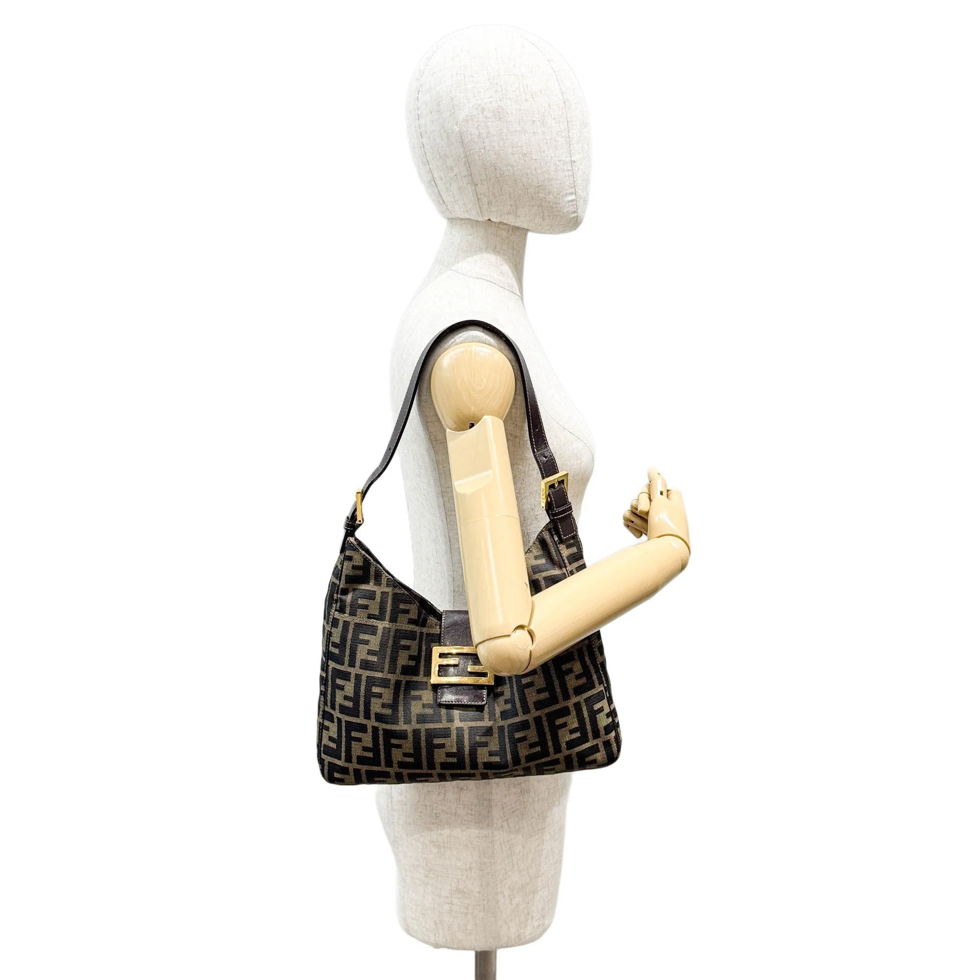 Brown Zucca Canvas Shoulder Bag - Image 3