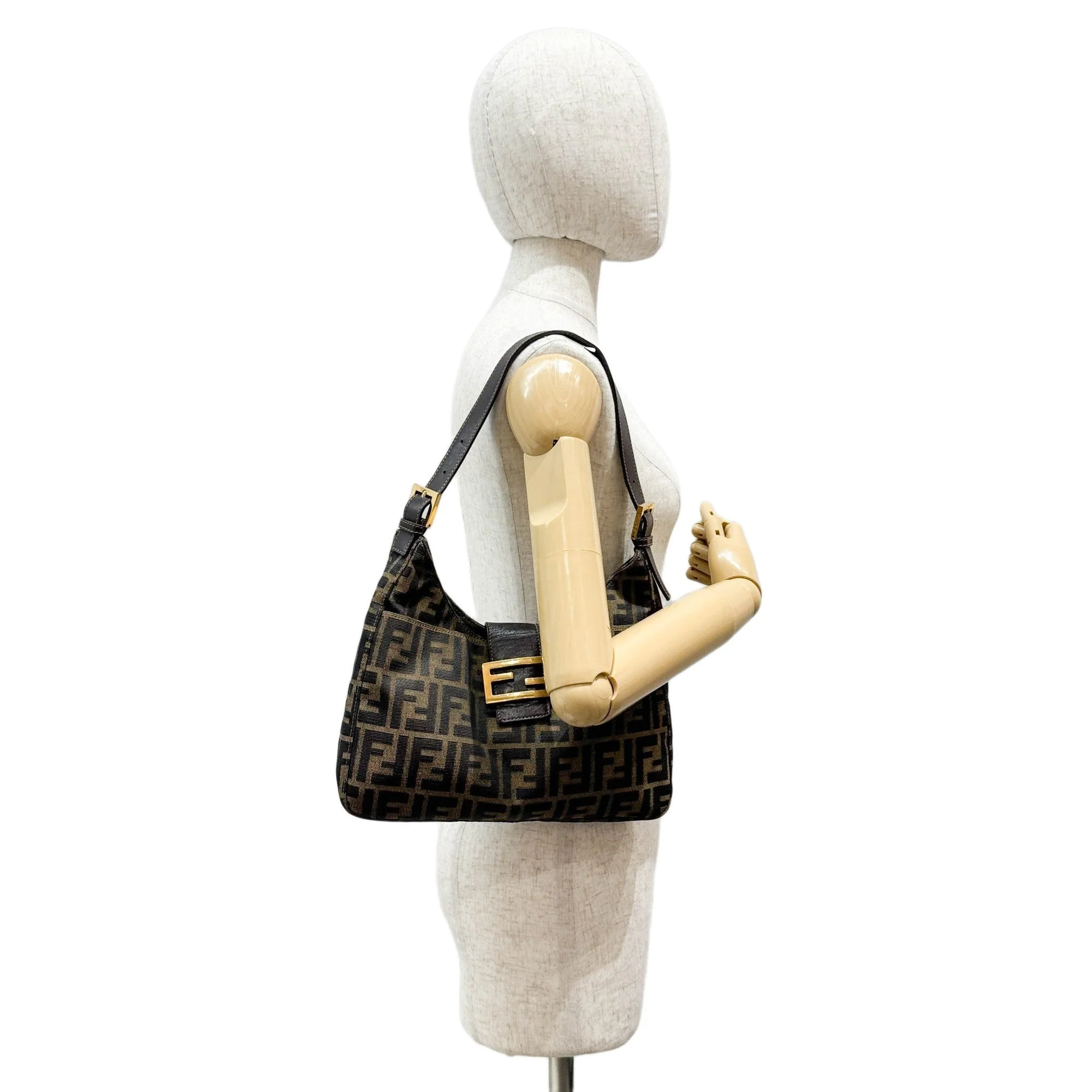 Brown Zucca Canvas Shoulder Bag - Image 3