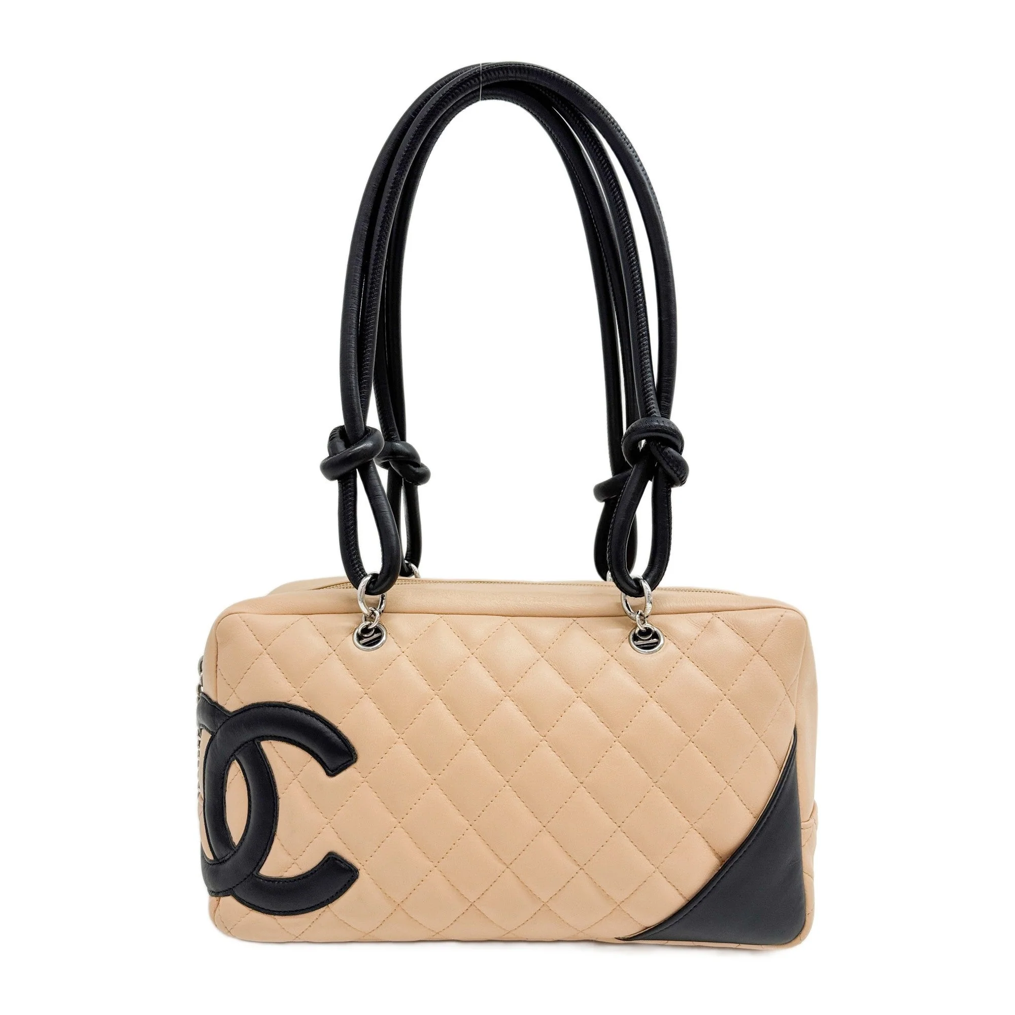 Cambon 2003-2004 Matelasse Beige Leather Shoulder Bag