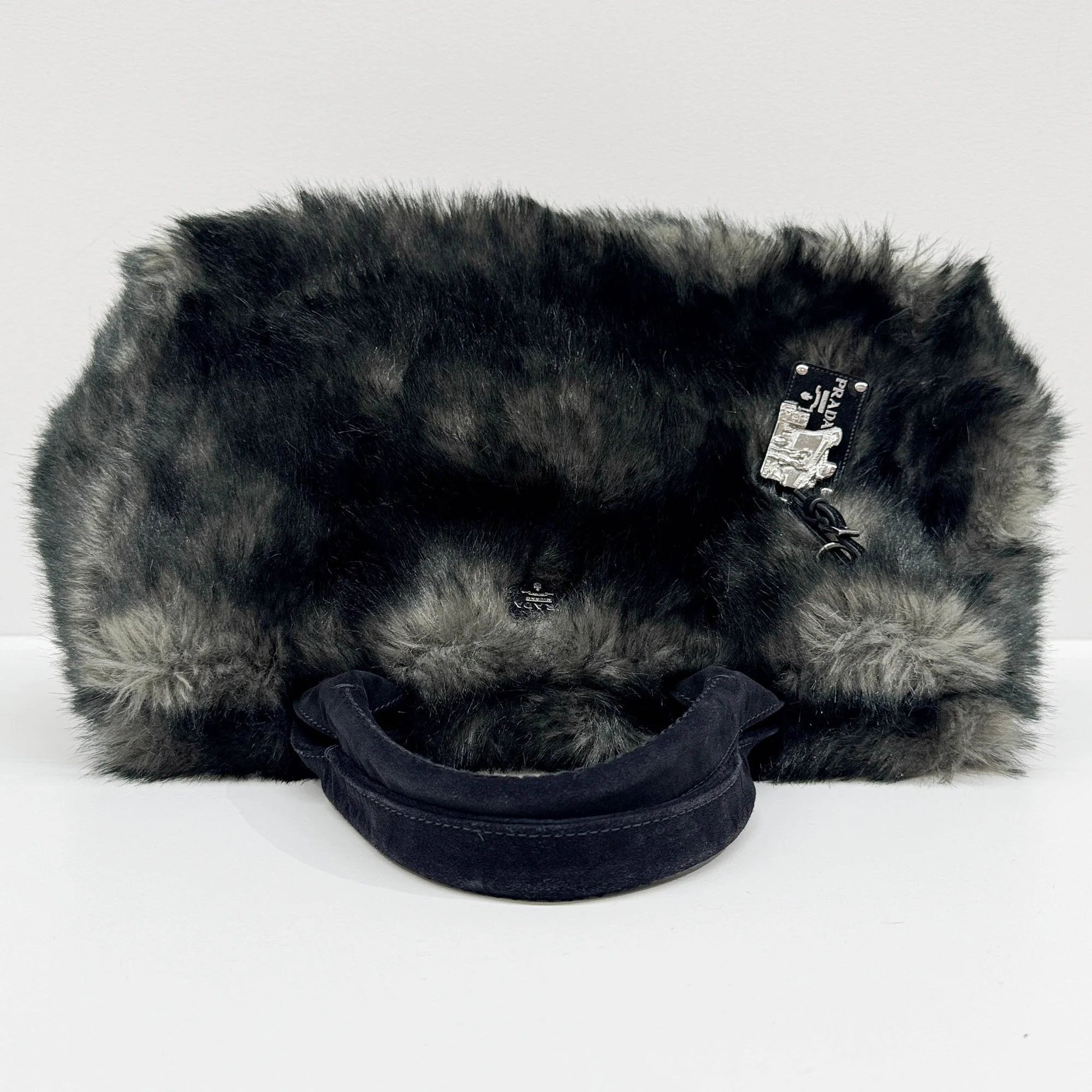 Canapa GM Black and Grey Eco-Fur Tote Bag - Image 7