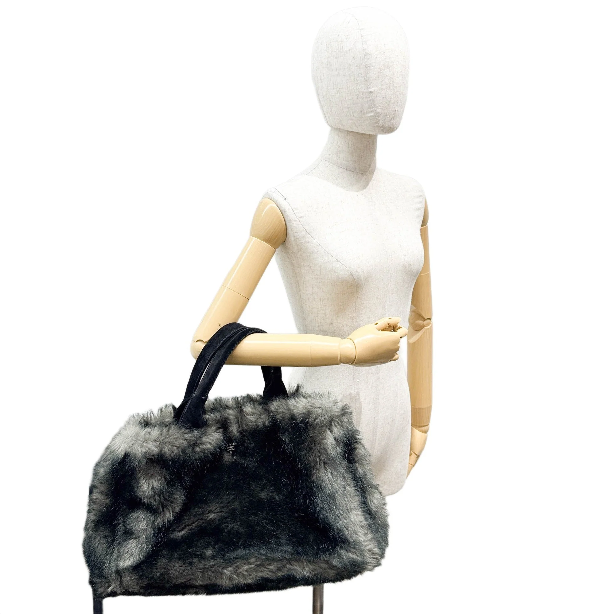 Canapa Gray Fur Hand Bag - Image 3