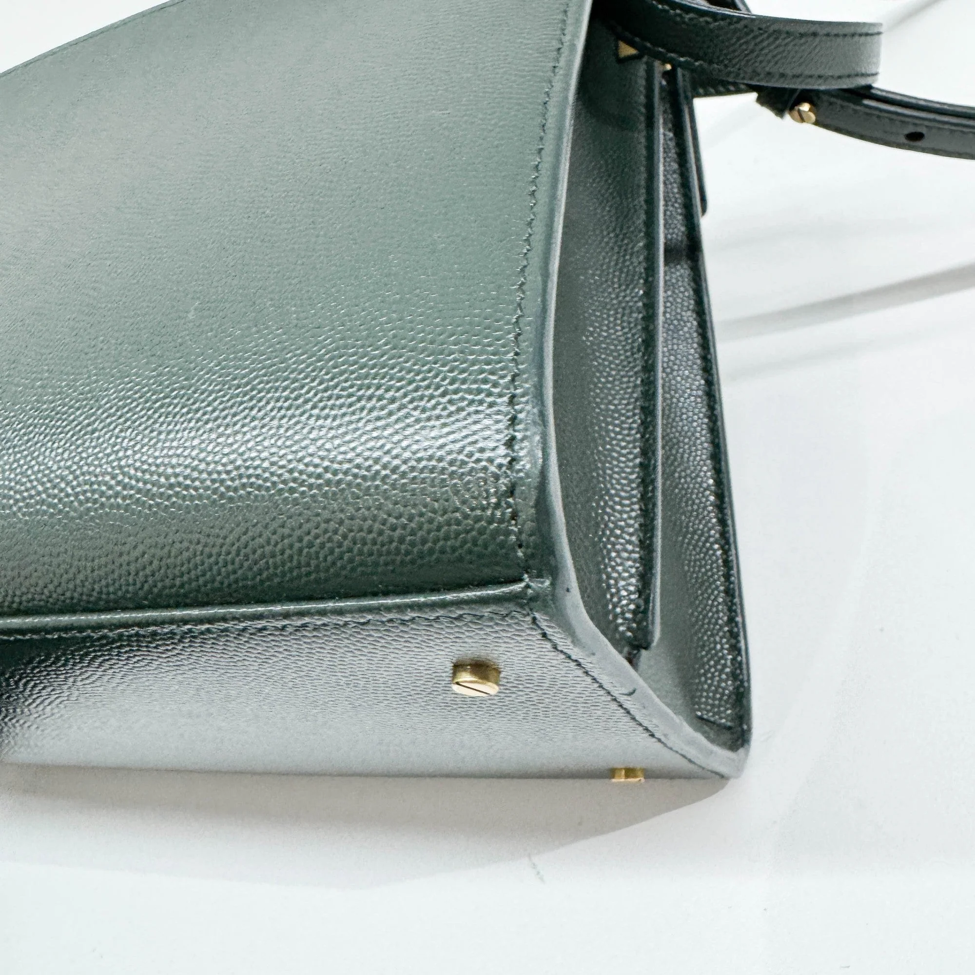 Cassandra Dark Green Leather Two Way Bag - Image 12