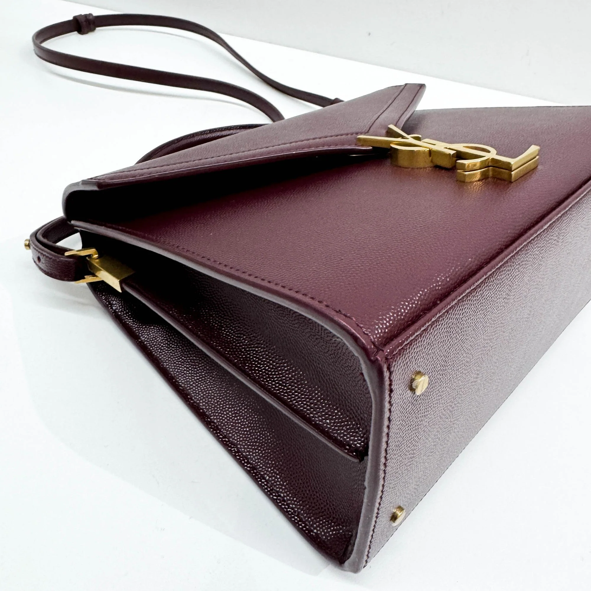 Cassandra Top Handle Red Leather Two Way Bag - Image 9