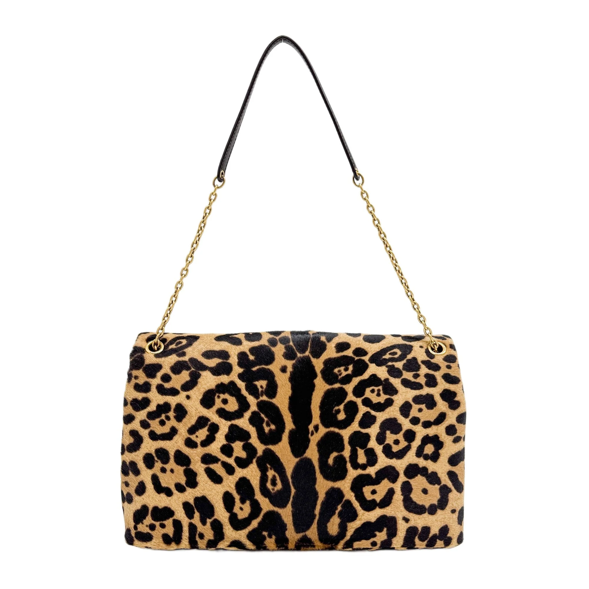 Cassandre Brown Leopard Print Pony Hair Shoulder Bag - Image 2