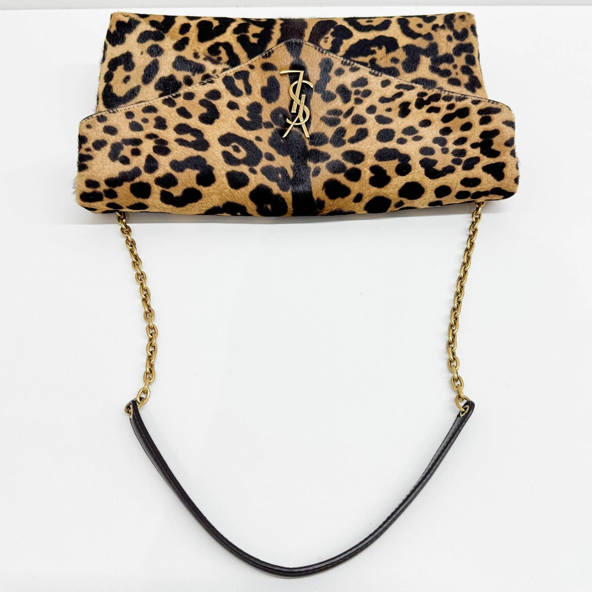 Cassandre Brown Leopard Print Pony Hair Shoulder Bag - Image 6