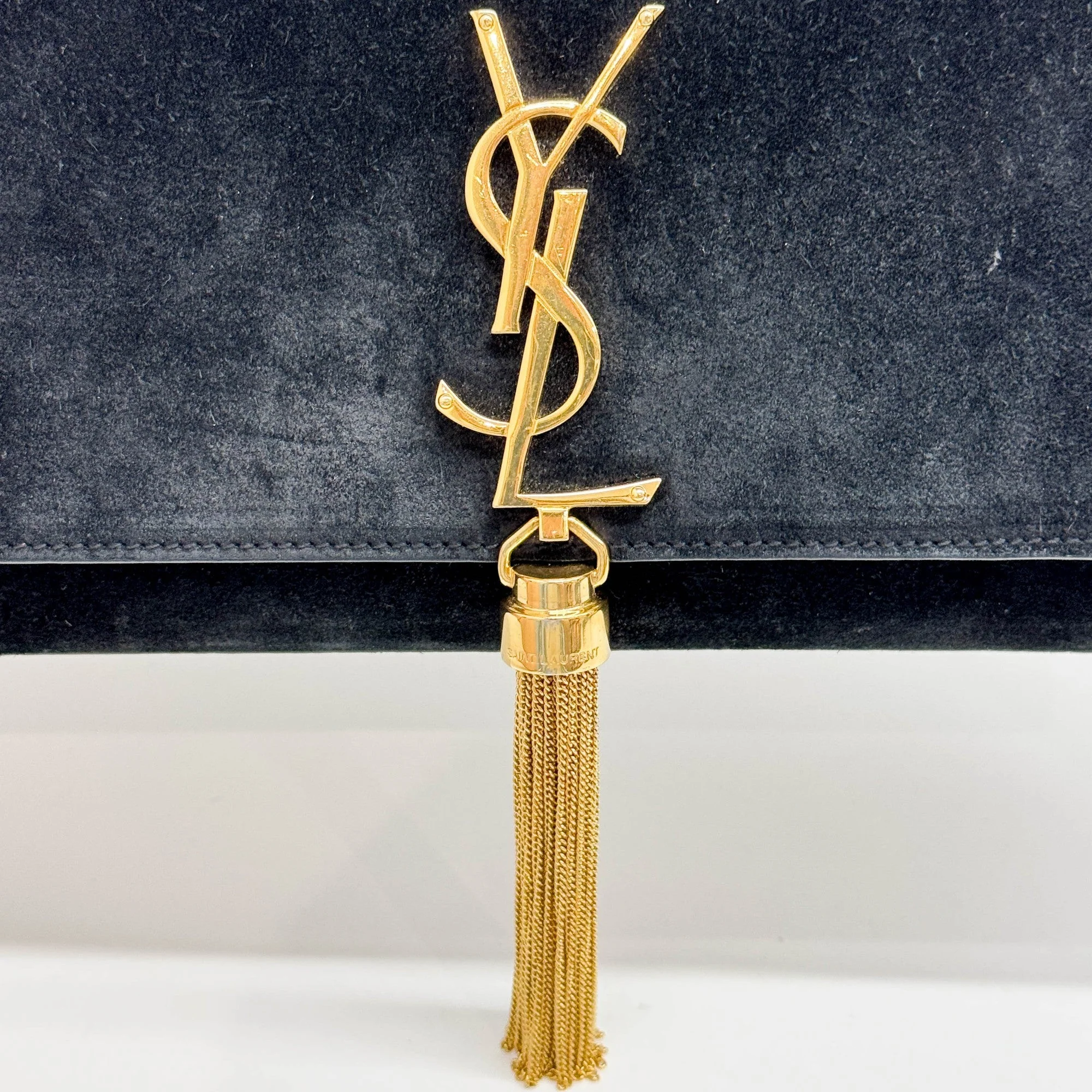 Cassandre Tassel Black Suede Clutch - Image 15