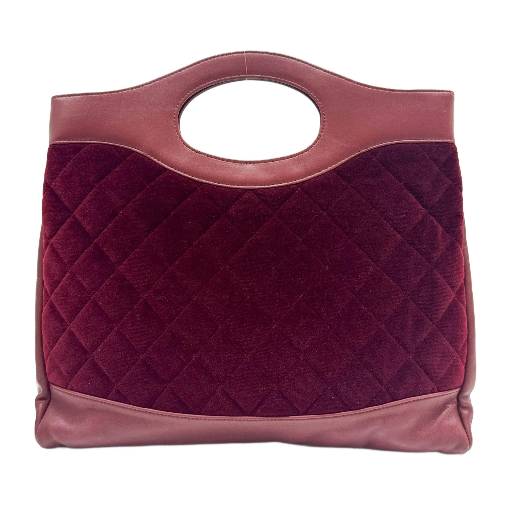 Chanel 31 2019 Red Velvet and Leather Tote Bag - Image 2