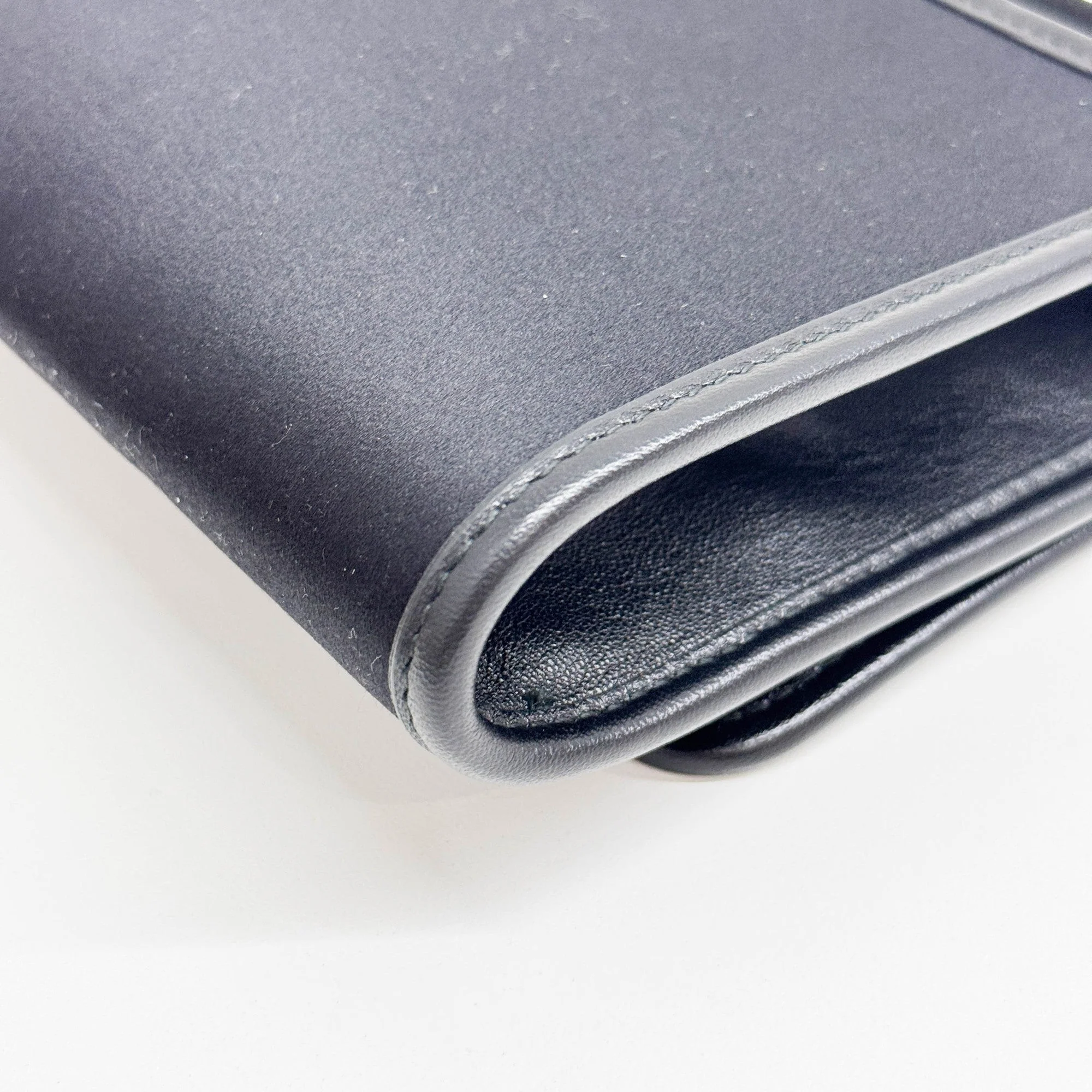 Chyc Ligne Black Suede and Satin Clutch Bag - Image 15