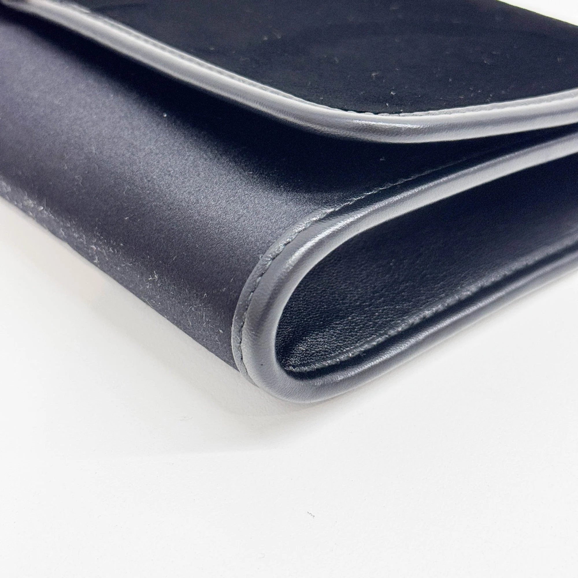 Chyc Ligne Black Suede and Satin Clutch Bag - Image 9