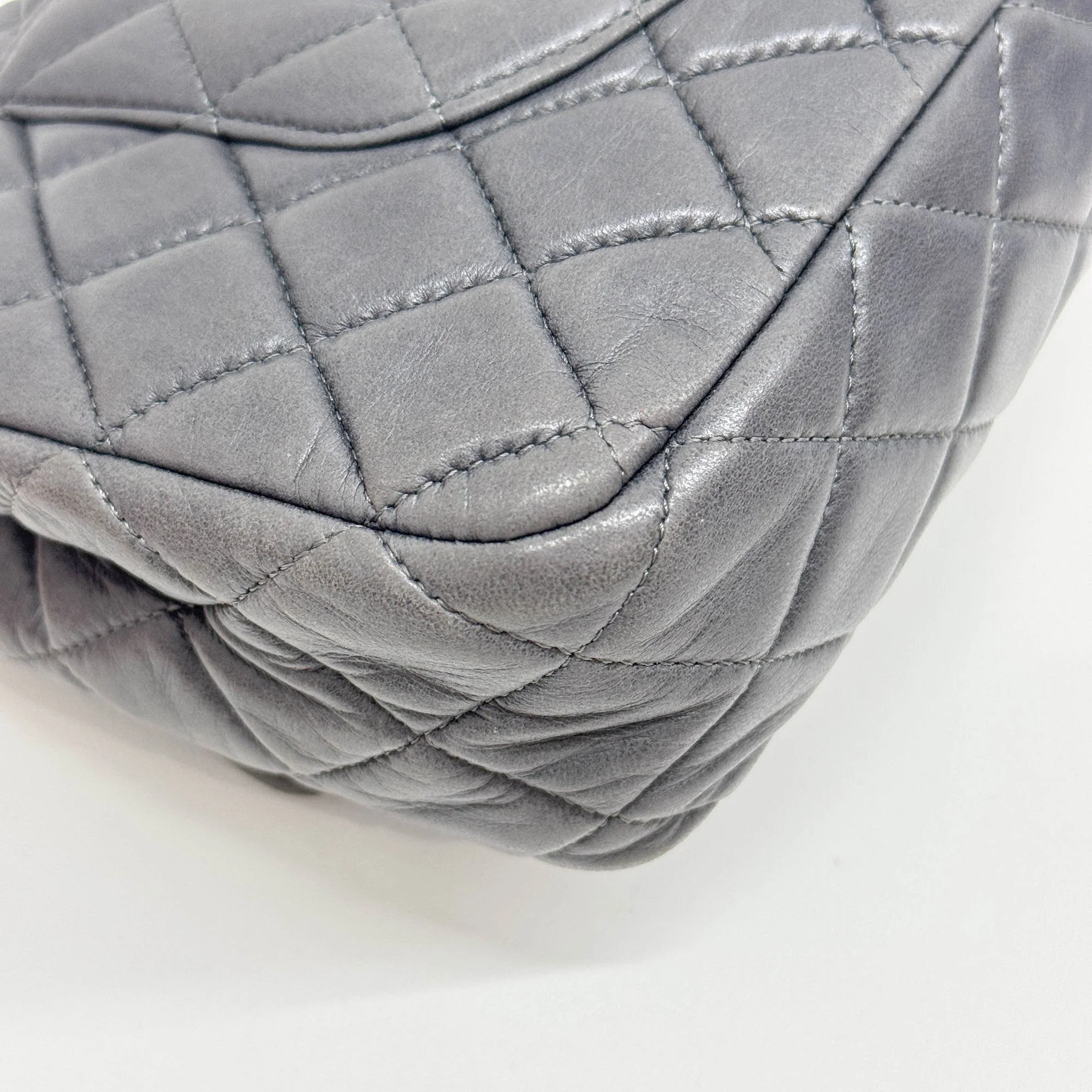 Classic Double Flap 2008-2009 Matelasse Grey Lather Shoulder Bag - Image 14