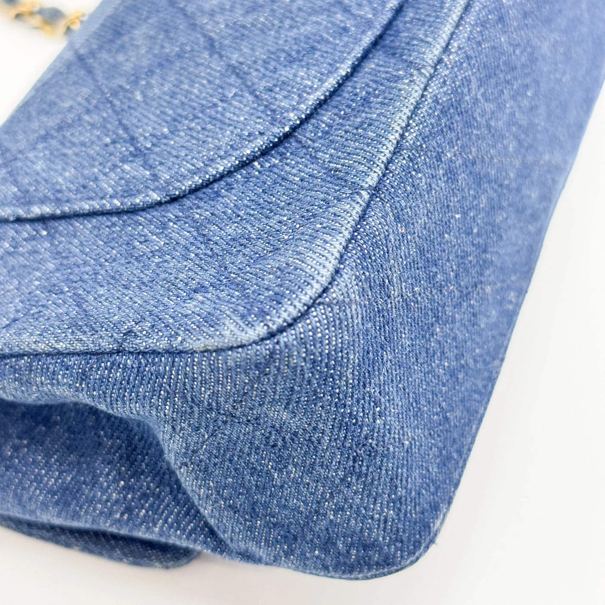Classic Double Flap 2003-2004 Matelasse Blue Denim Shoulder Bag - Image 11