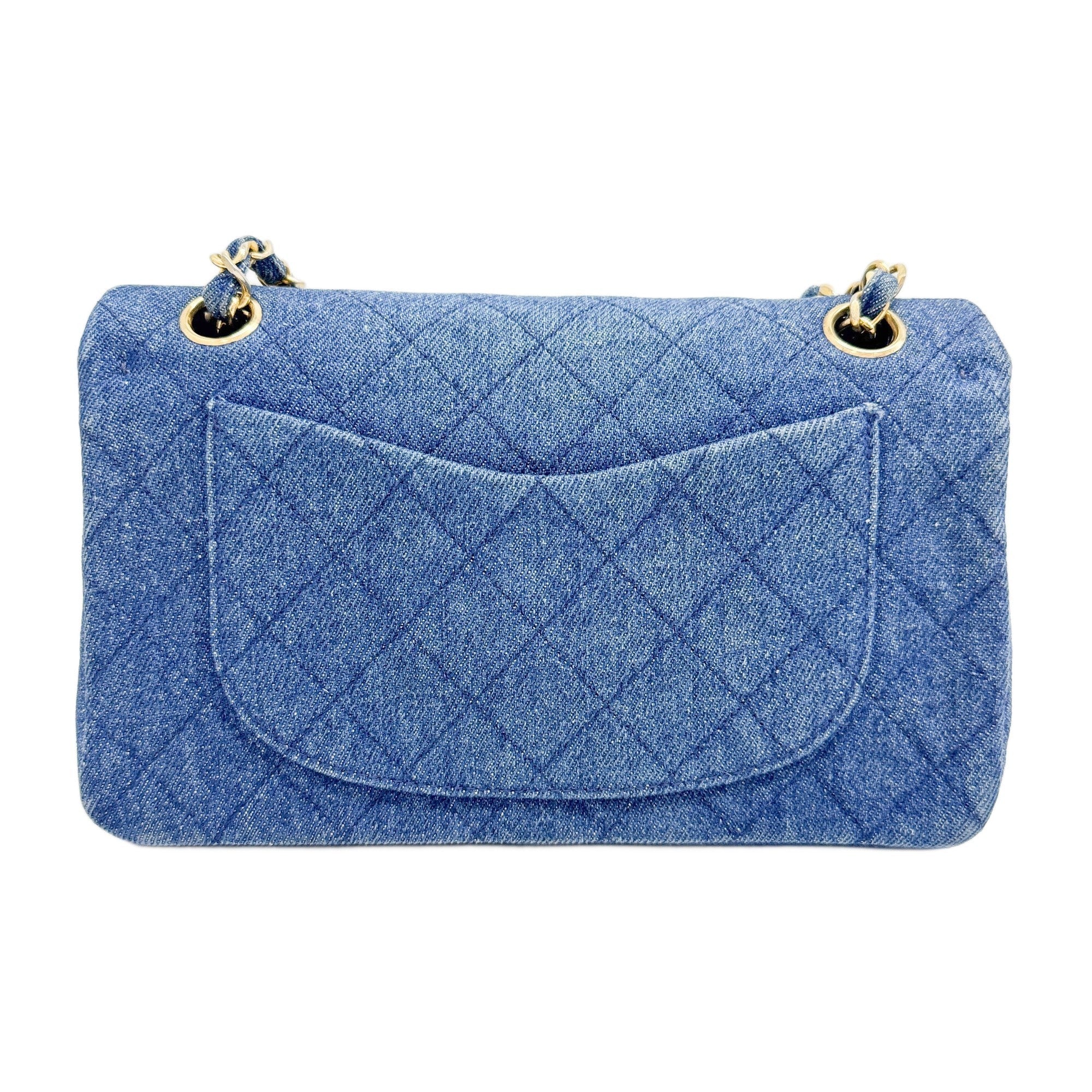 Classic Double Flap 2003-2004 Matelasse Blue Denim Shoulder Bag - Image 2
