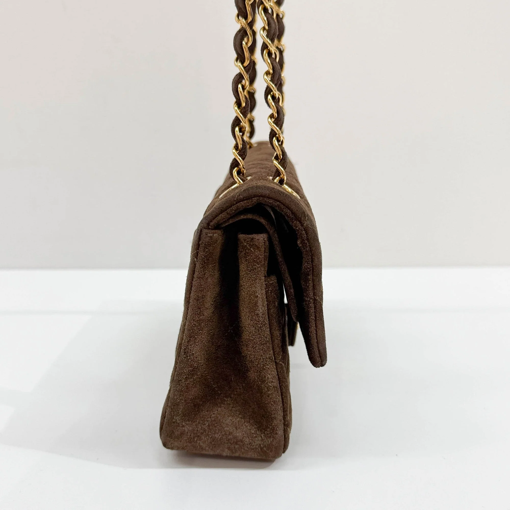 Classic Double Flap 1994-1996 Metalasse Brown Suede Shoulder Bag - Image 6