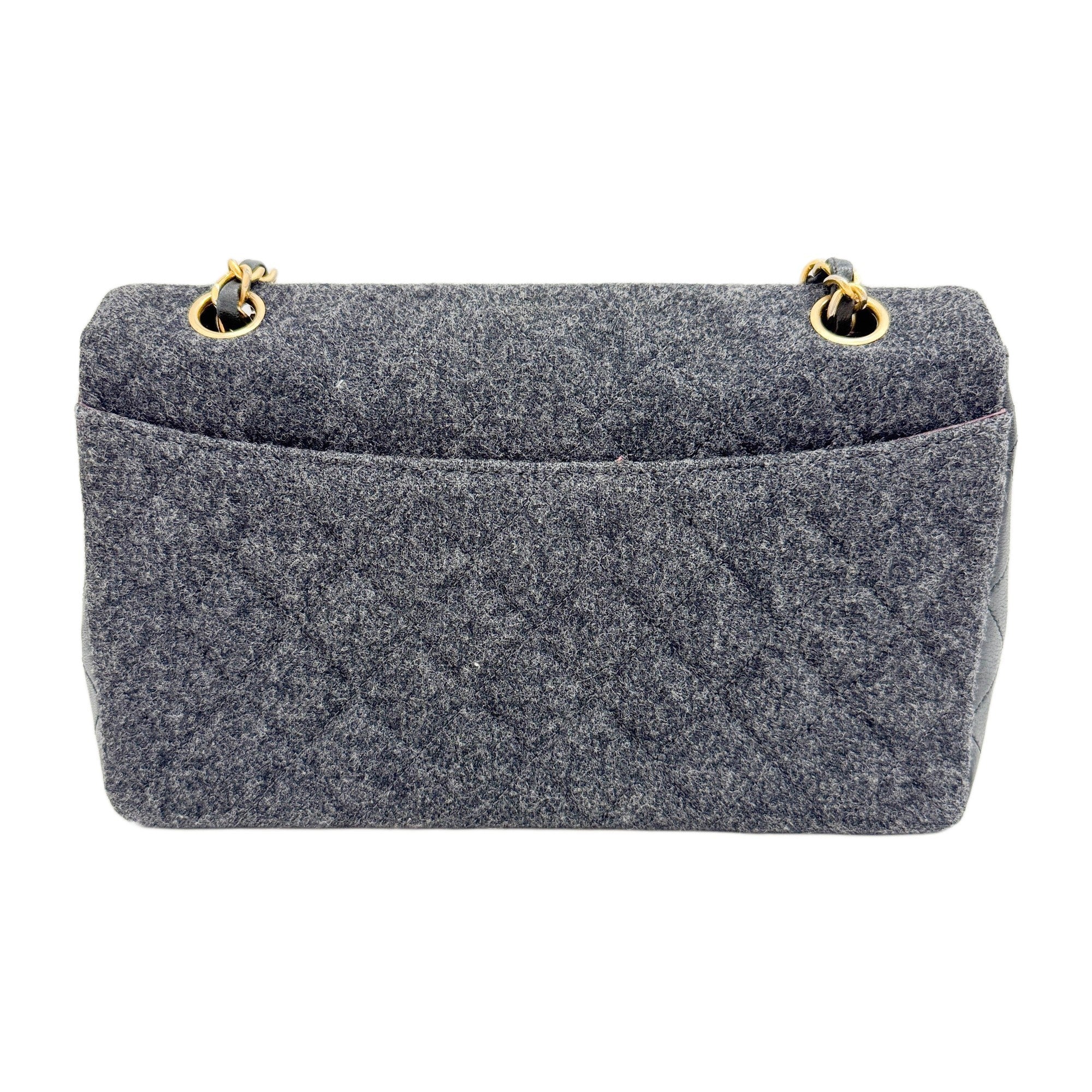 Classic Flap 1986 Charcoal Grey Wool and Leather Shoulder Bag - Image 2