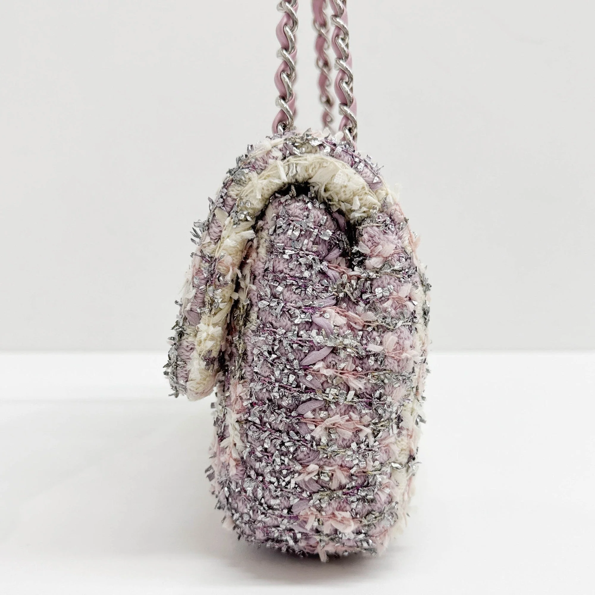 Classic Flap 2018-2019 Glitter Multicolor Tweed Shoulder Bag - Image 7
