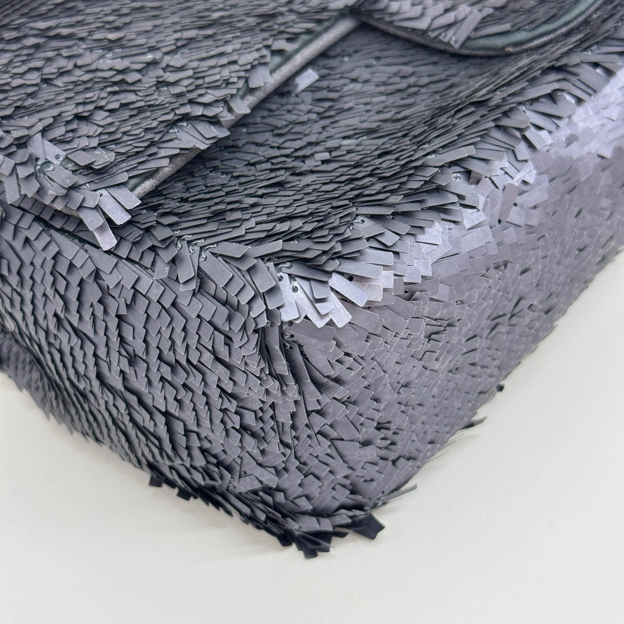 Classic Flap 2013-2014 Gunmetal Gray Sequin Shoulder Bag - Image 10