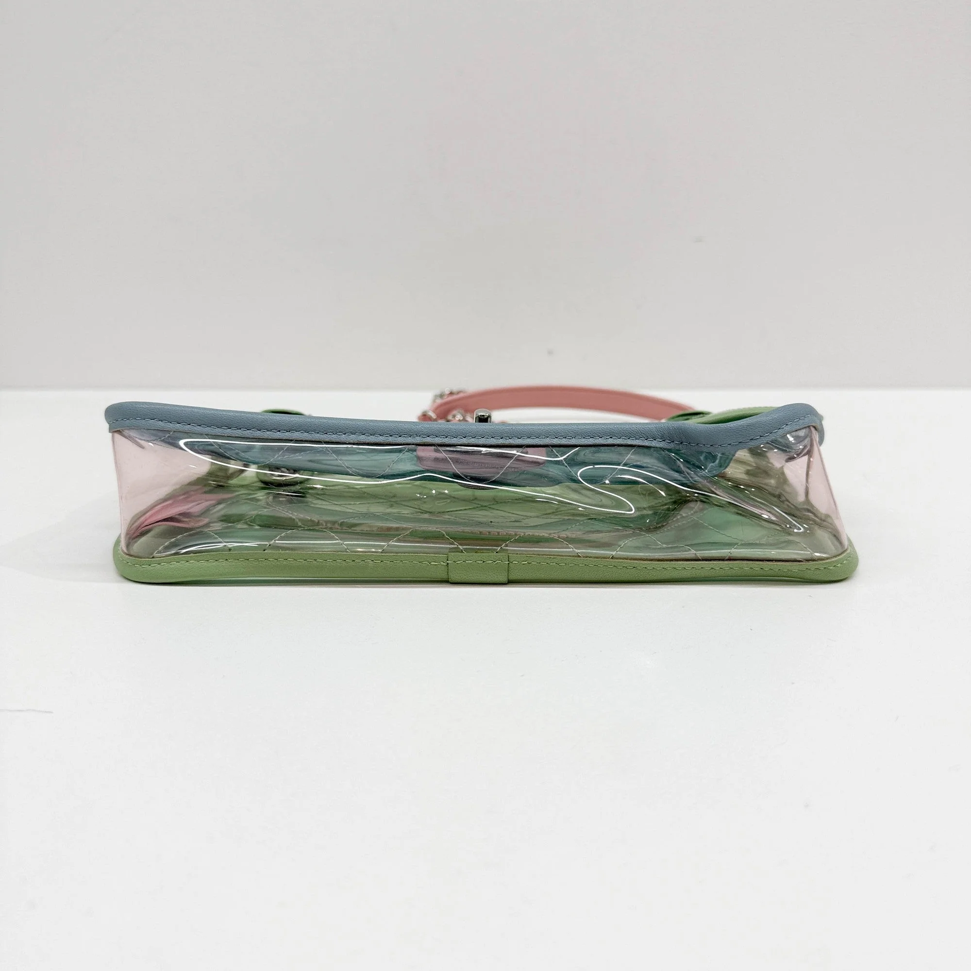 Classic Flap Pink Chain Clear Green Plastic Shoulder Bag - Image 8