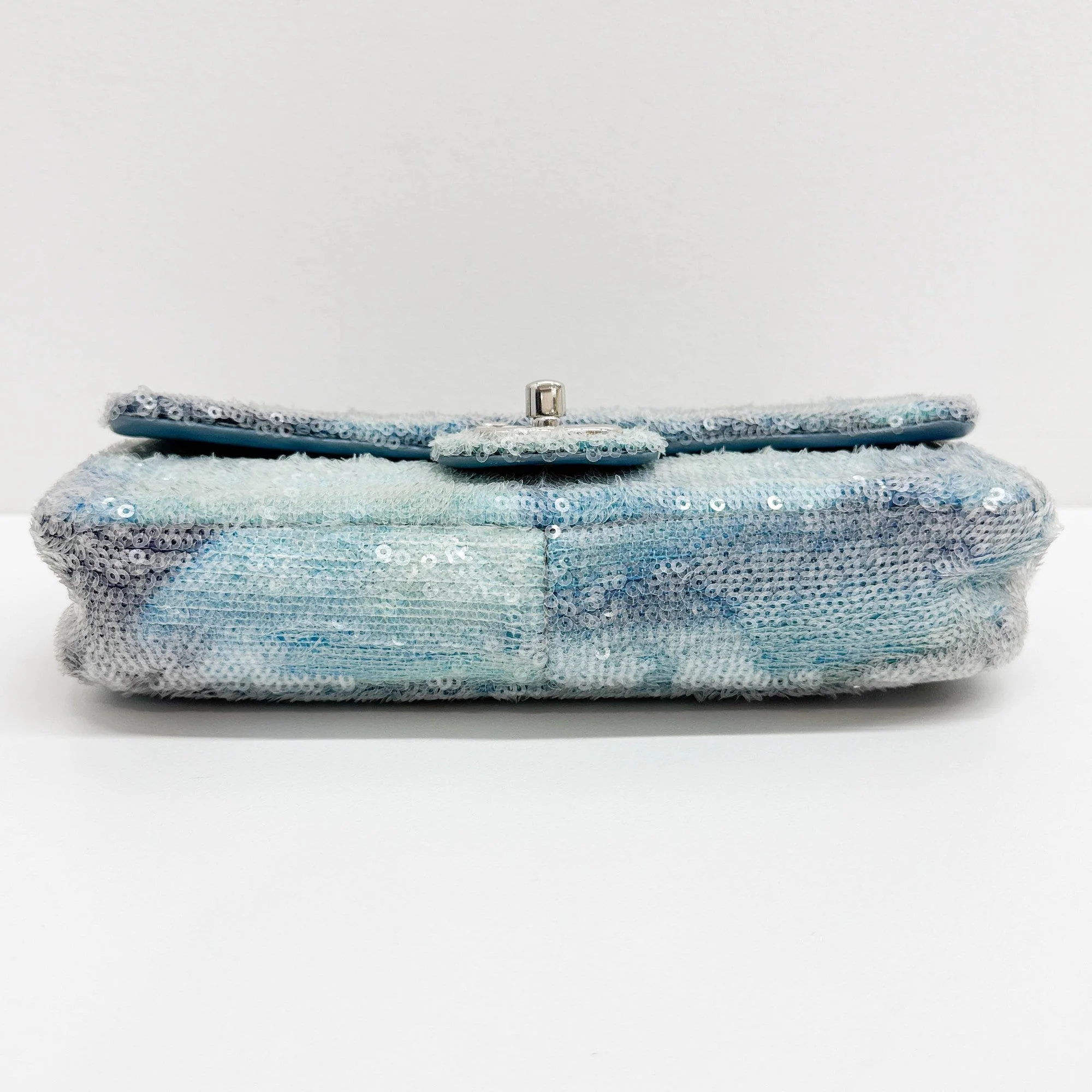 Classic Flap 2018 Waterfall Blue Sequin Shoulder Bag - Image 7