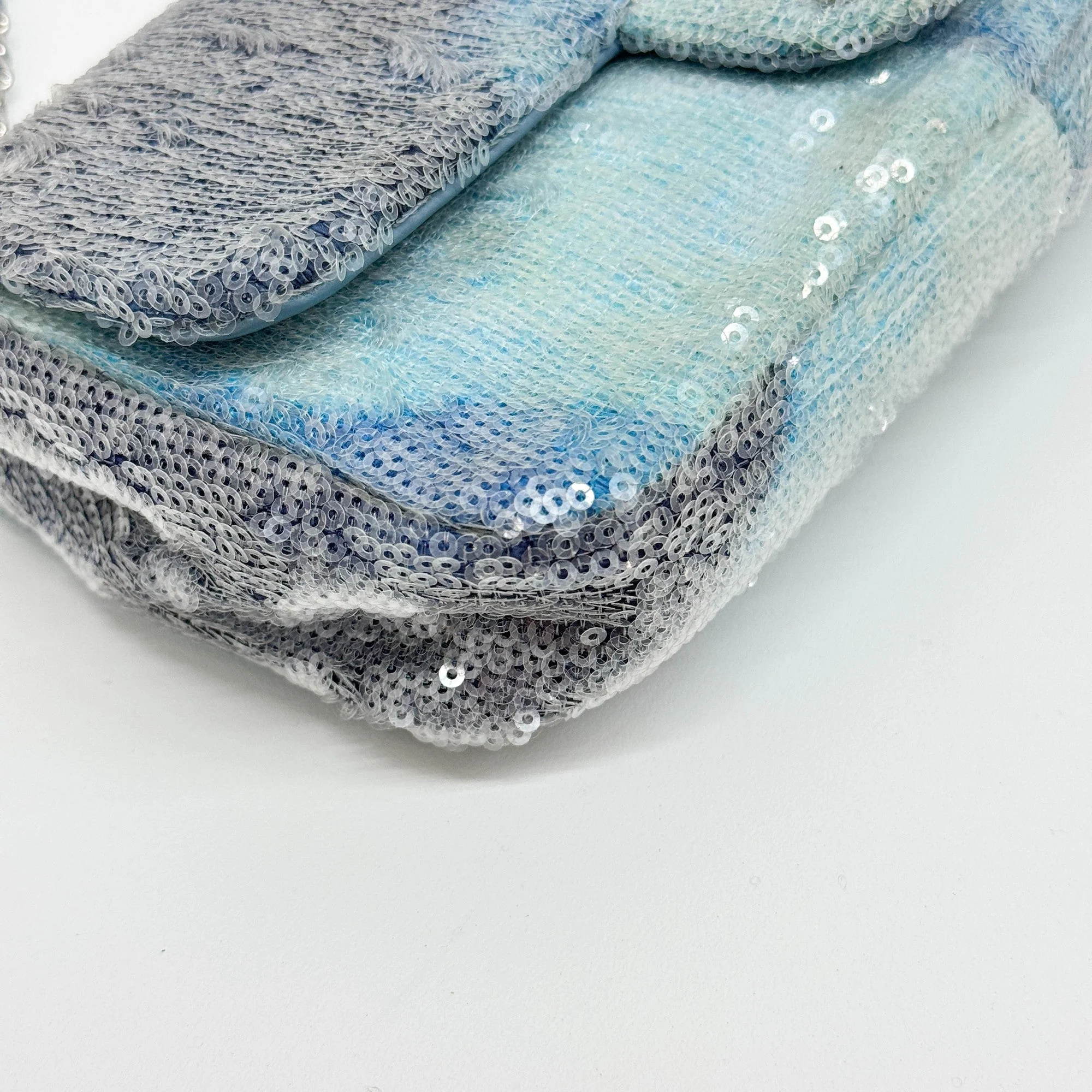 Classic Flap 2018 Waterfall Blue Sequin Shoulder Bag - Image 8