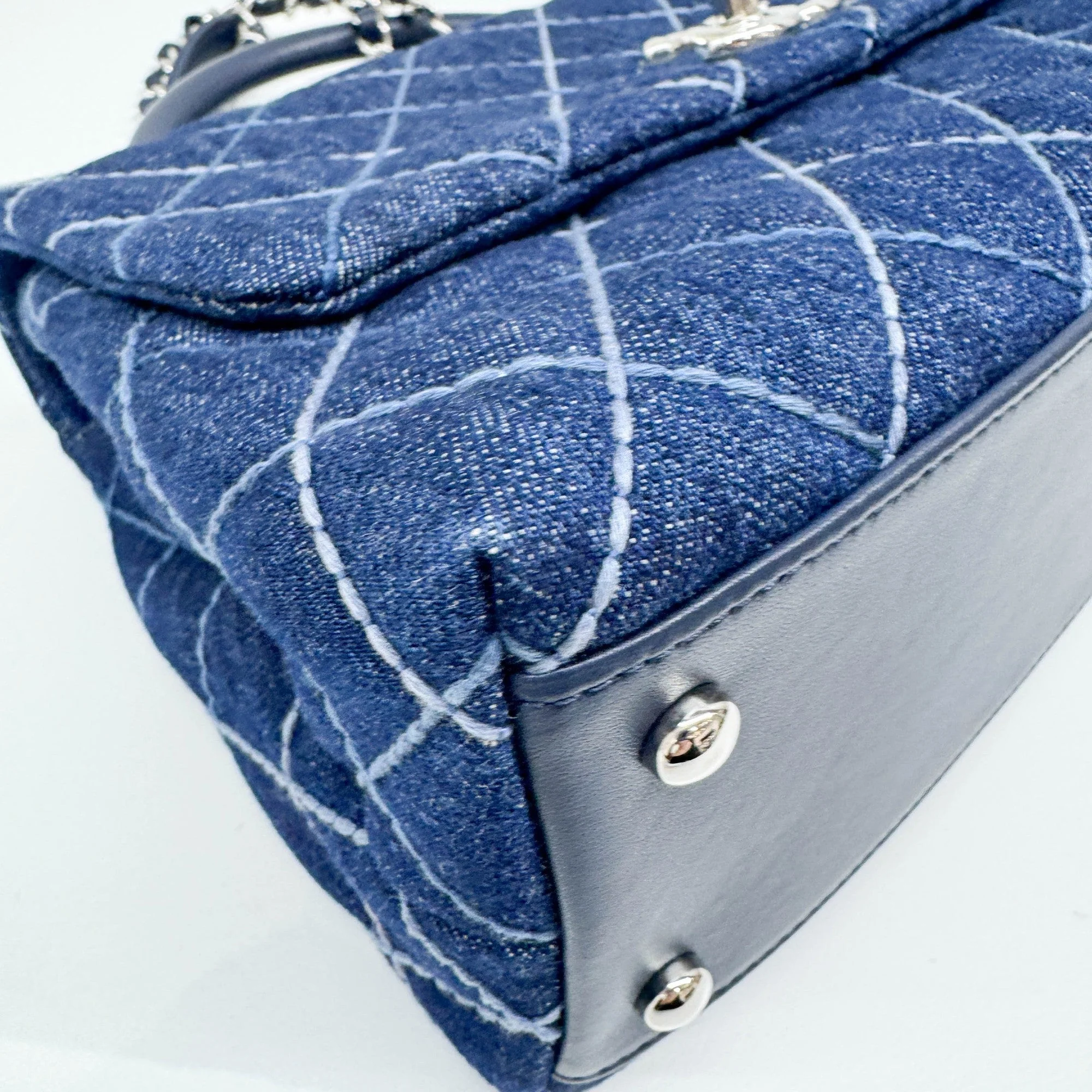 Coco Handle 2019 Matelasse Blue Denim Two Way Bag - Image 9