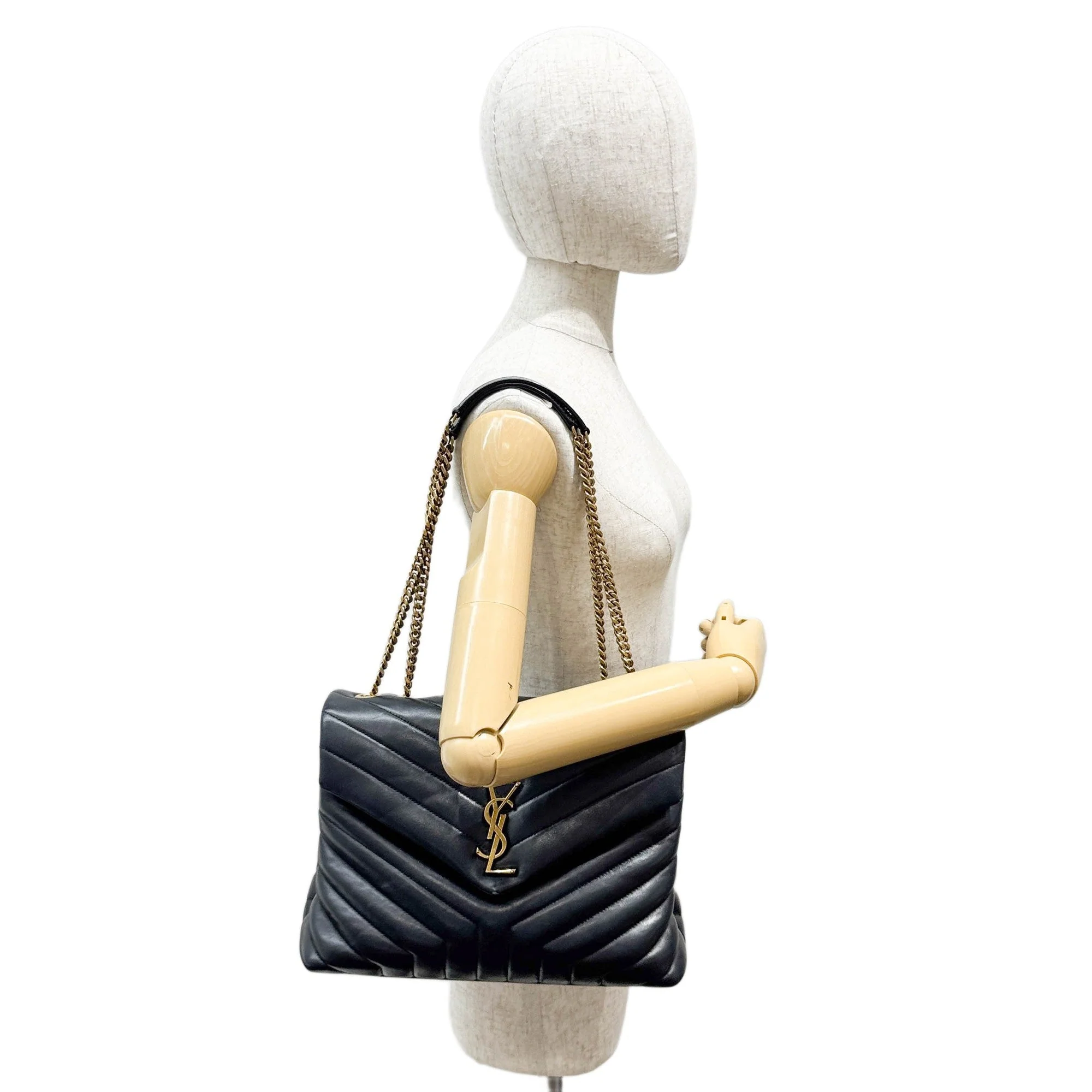 College Black Leather Shoulder Bag - Image 3