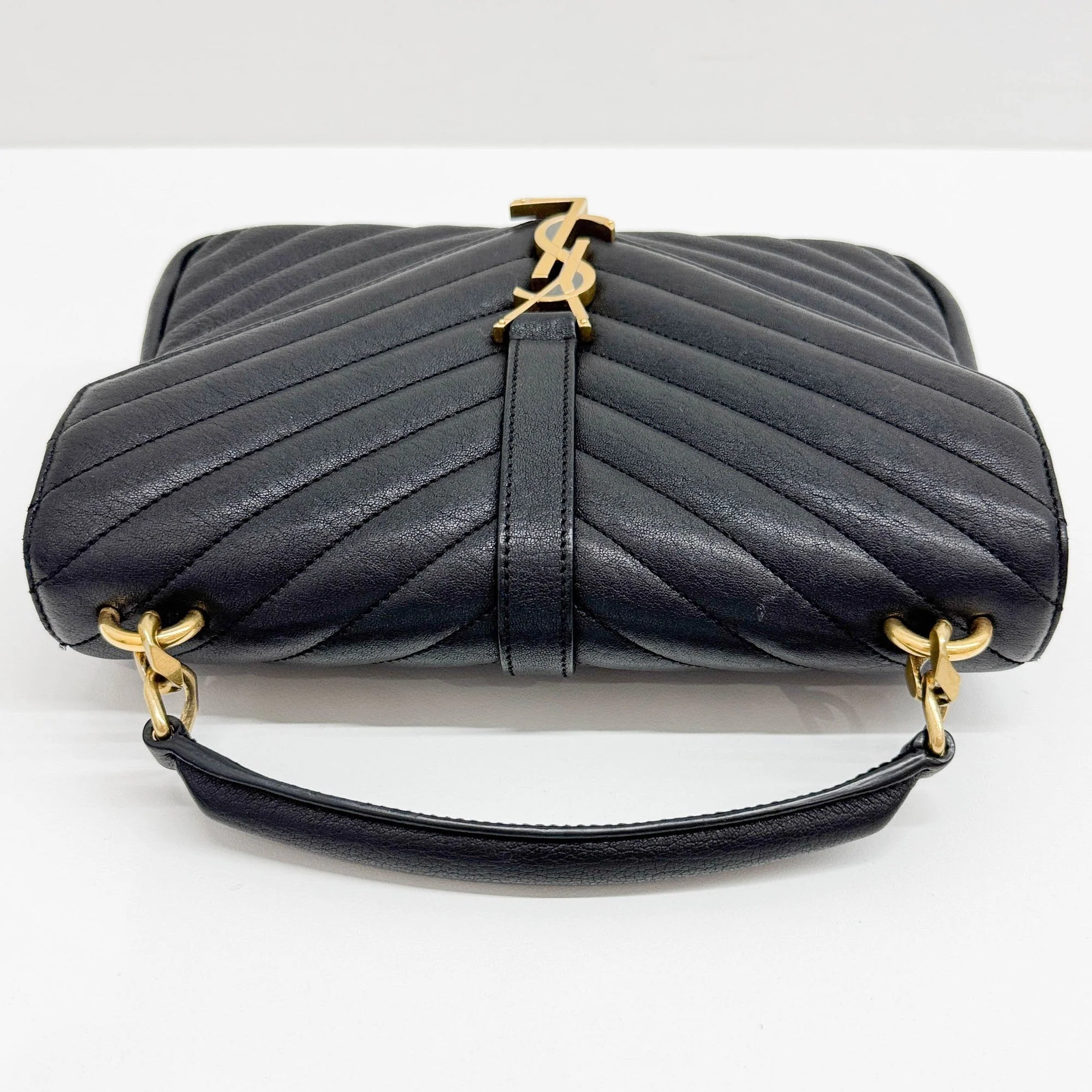 College Black Leather Two Way Bag - Image 7