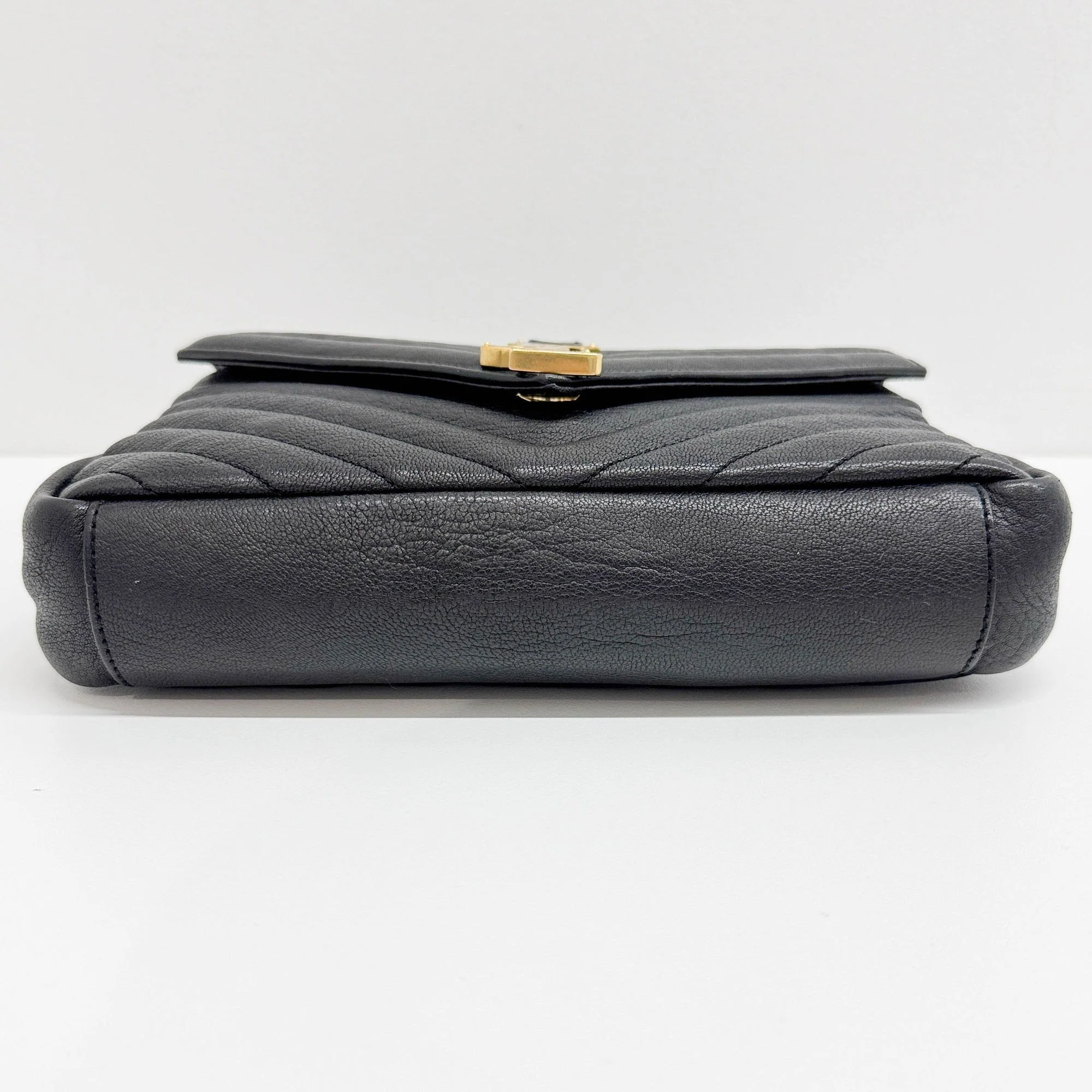 College Black Leather Two Way Bag - Image 8