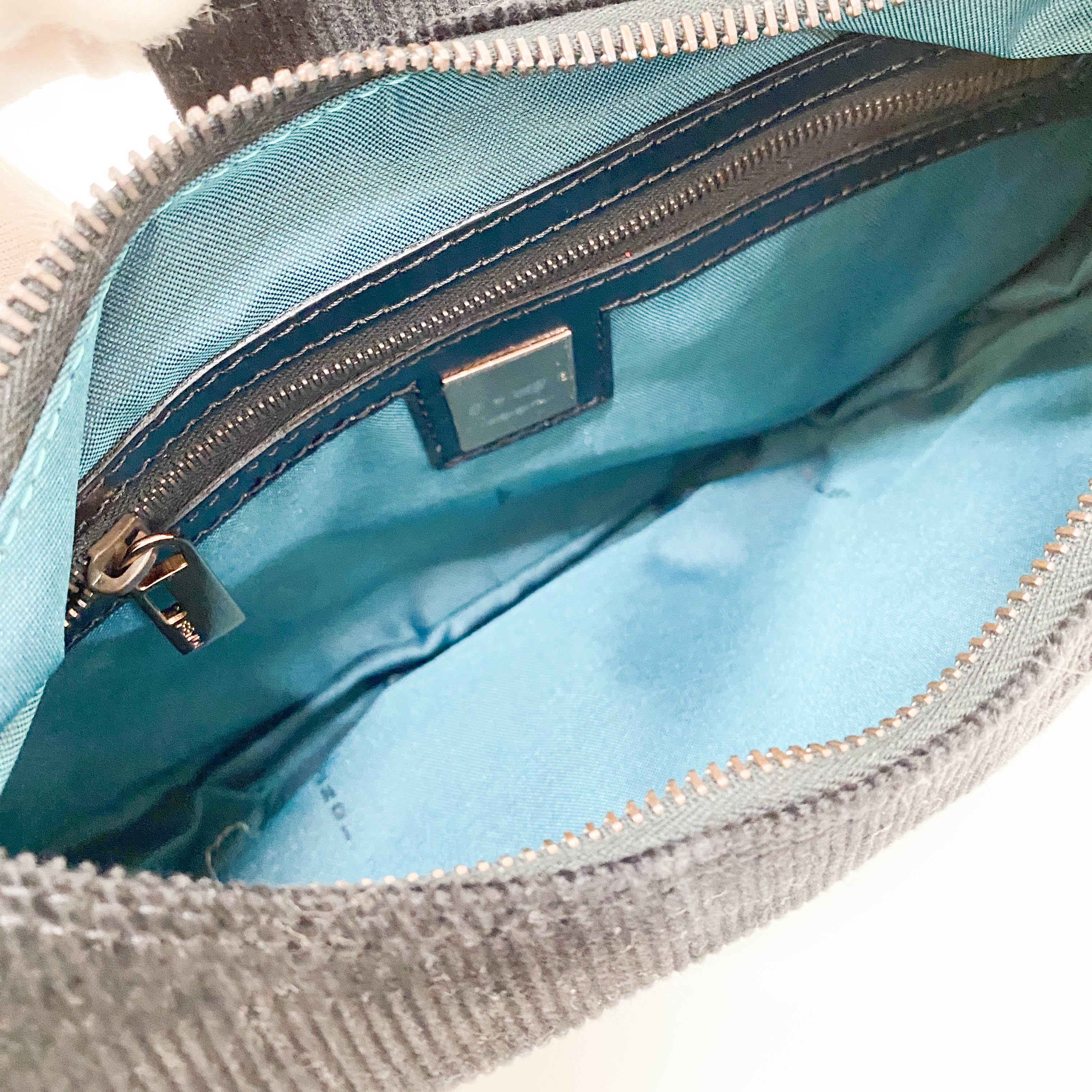 Croissant Black Corduroy Shoulder Bag - Image 18