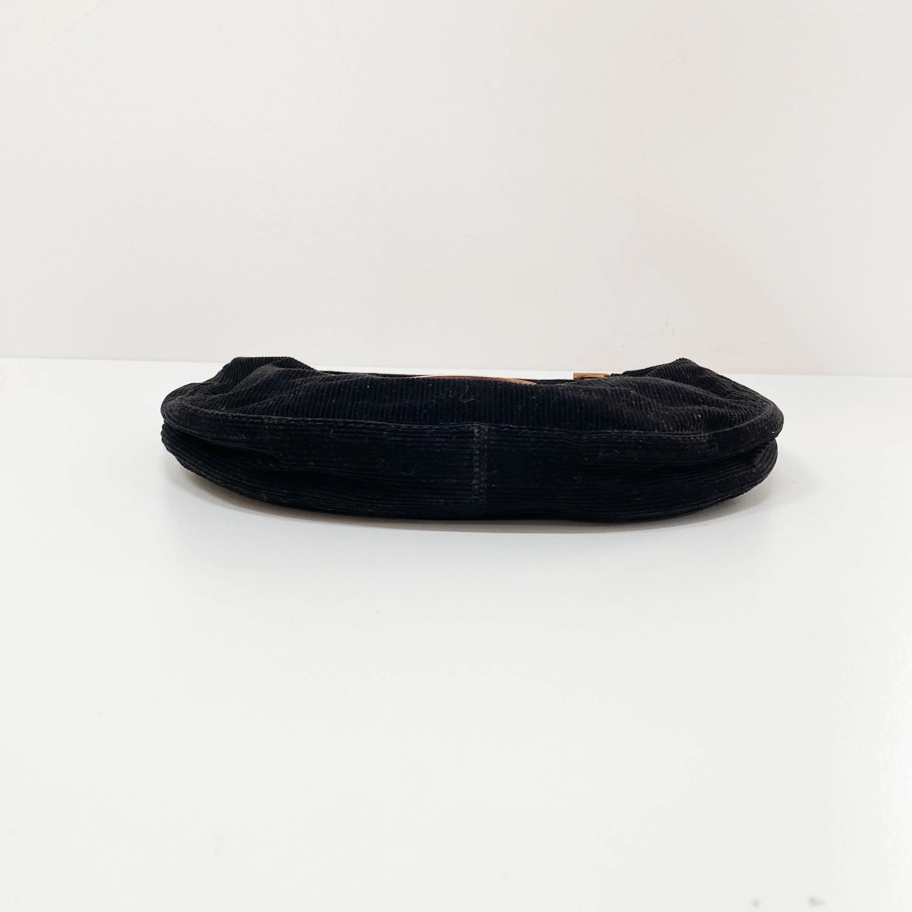 Croissant Black Corduroy Shoulder Bag - Image 8