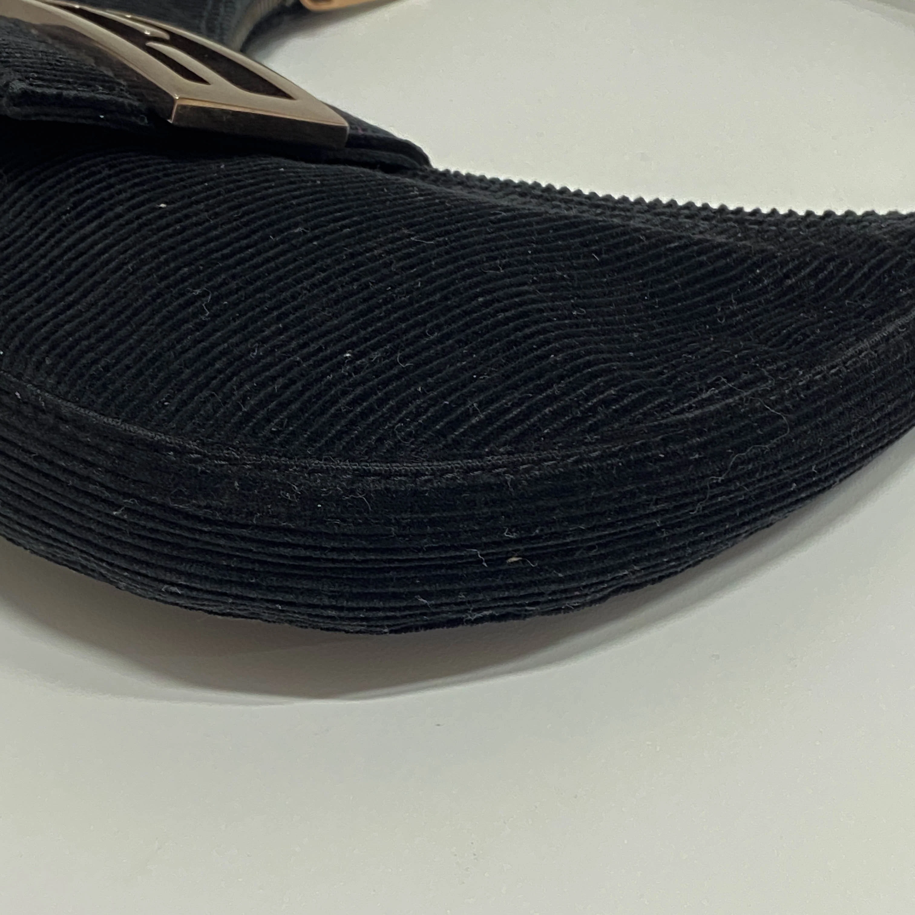 Croissant Black Corduroy Shoulder Bag - Image 10